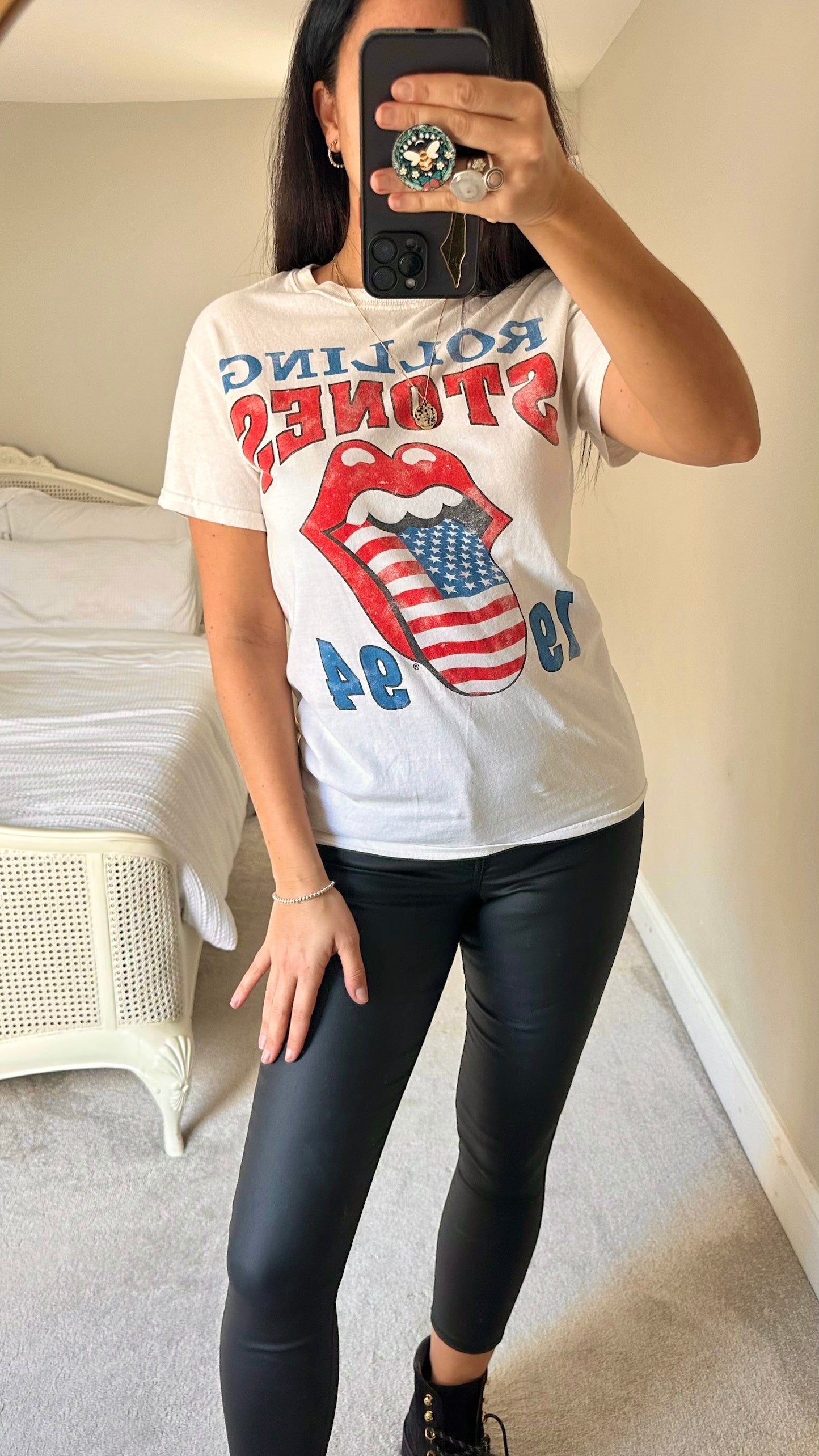 Vintage white Rolling Stones T-shirt small S 8 10