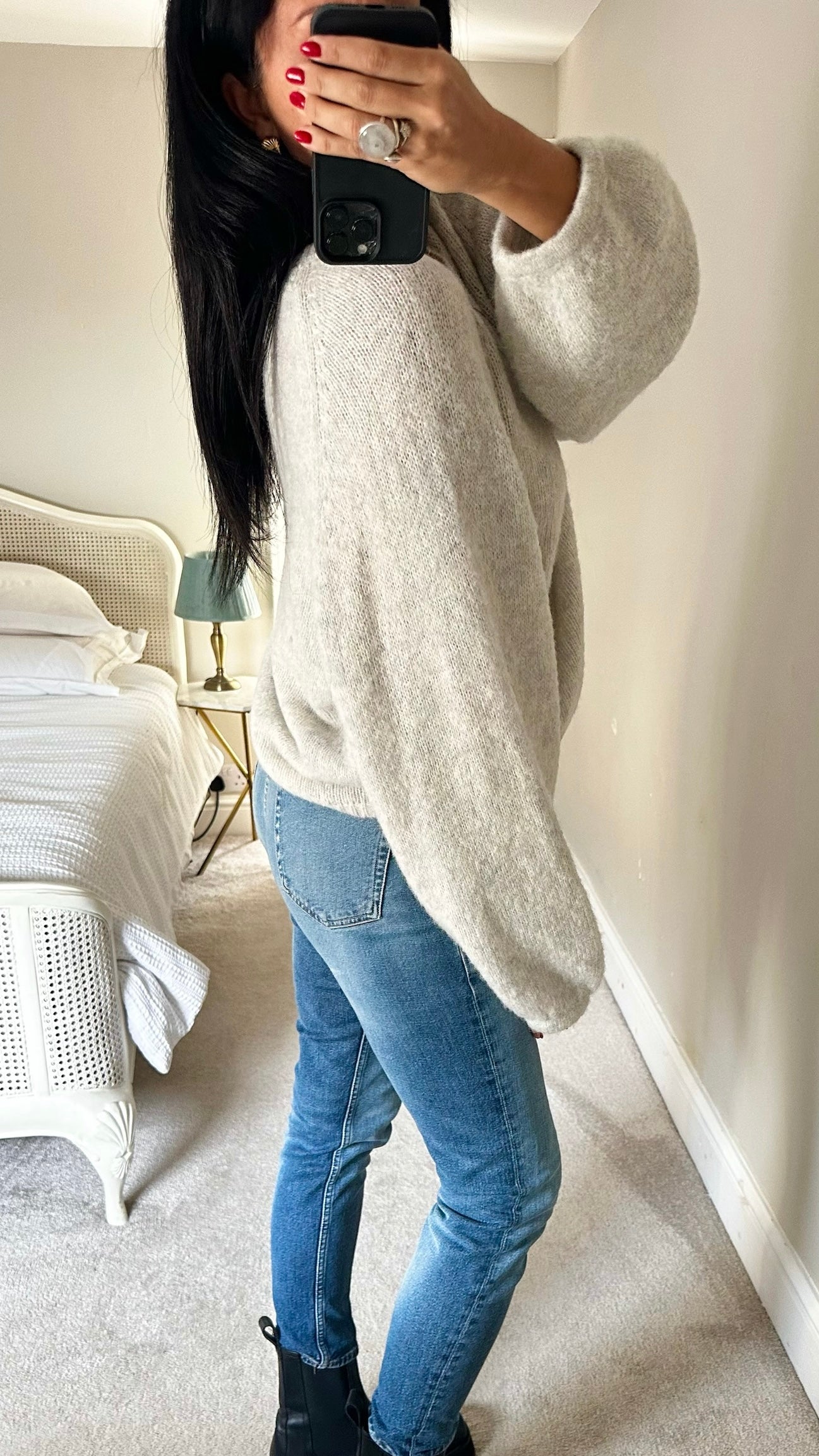 Mint velvet gray alpaca wool blend knitted jumper extra large UK 14 vgc