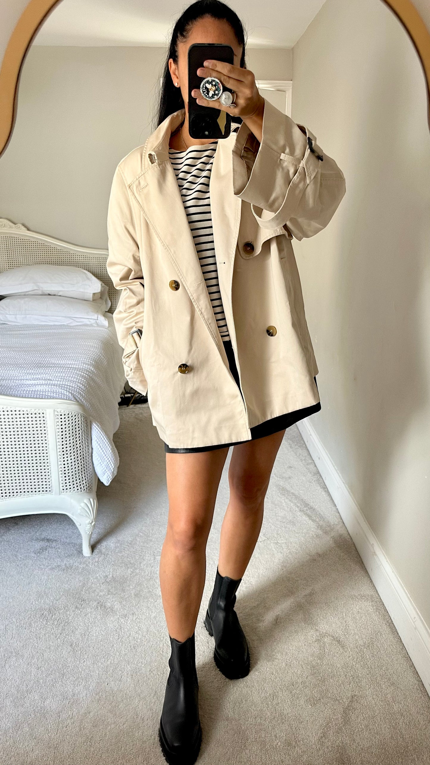 & other stories beige cream trench coat mac jacket extra large UK 14 new bnwot w25