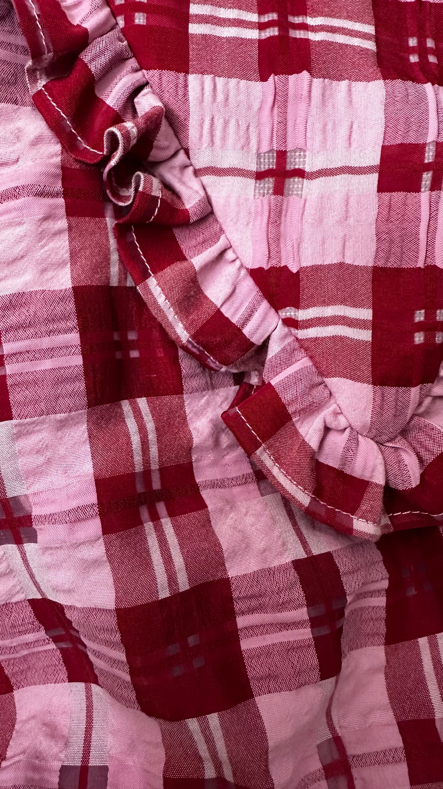 Ghosphell pink red gingham check mini dress small UK 8 petite
