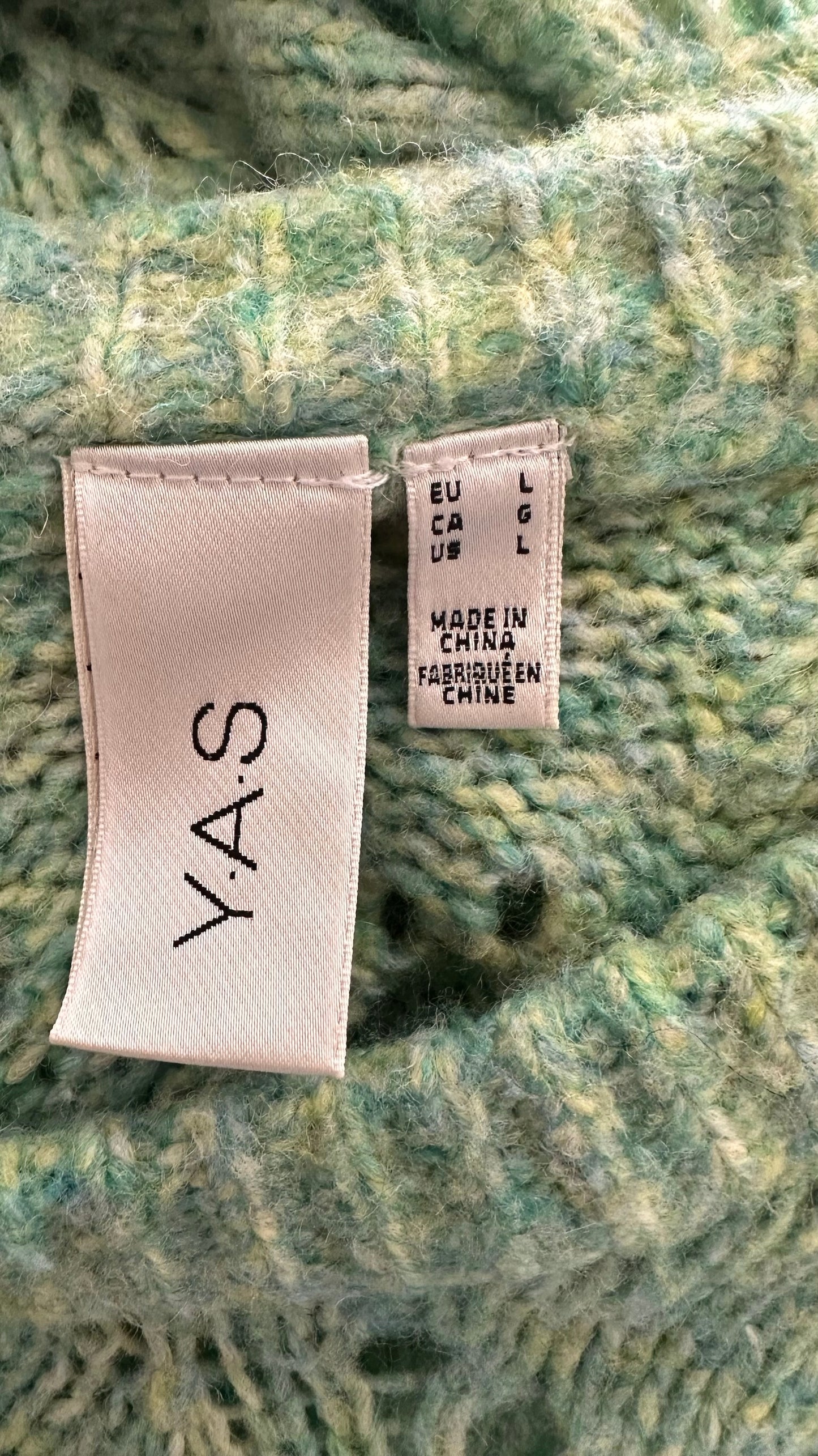 Y.A.S green knit jumper extra large XL UK 14 vgc