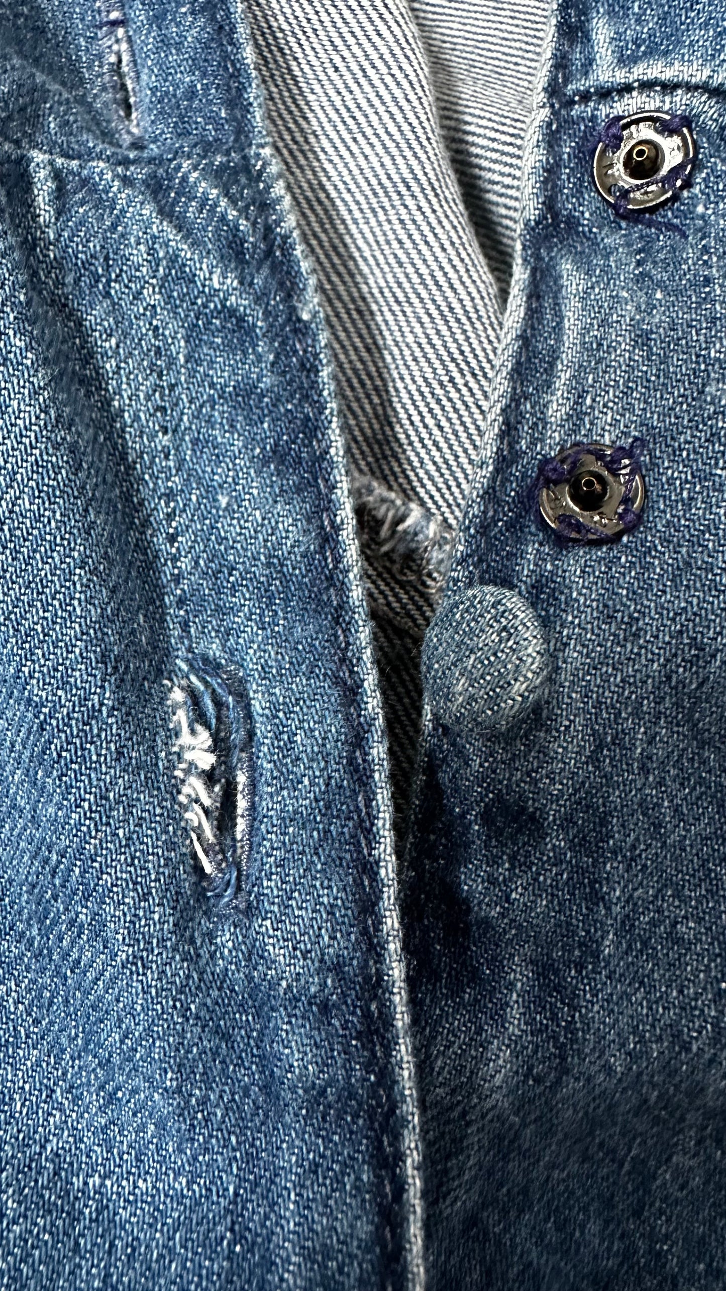 Phase Eight denim jeans blue button up casual midi dress small UK 10 vgc