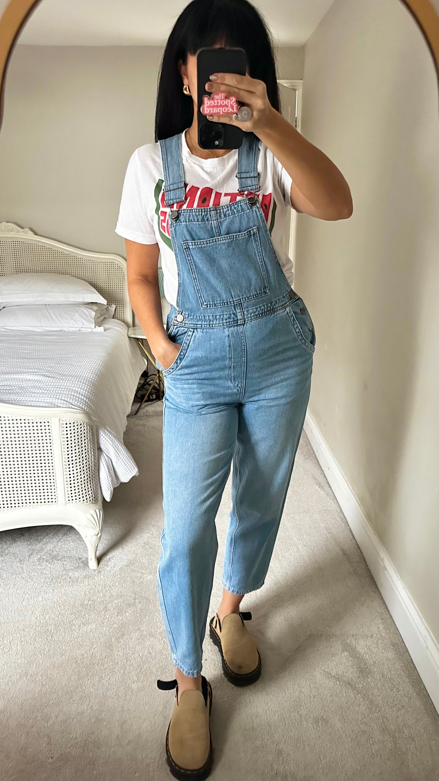 HUSH light blue denim jeans dungarees jumpsuit small UK 8 vgc