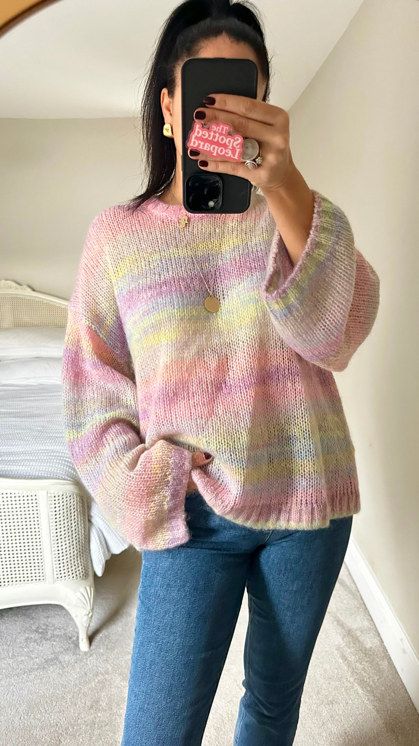 Arket pink lilac mohair wool blend knitted jumper large UK 12-14 excellent condition