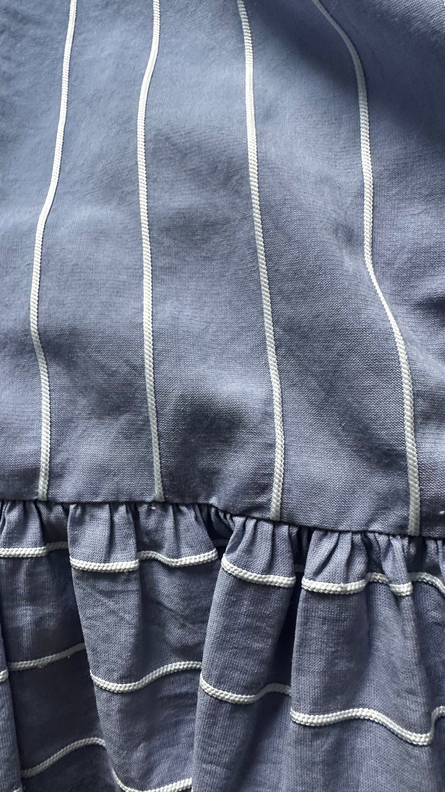 Oliver Bonas light blue white stripe slip midi holiday dress small UK 10 vgc