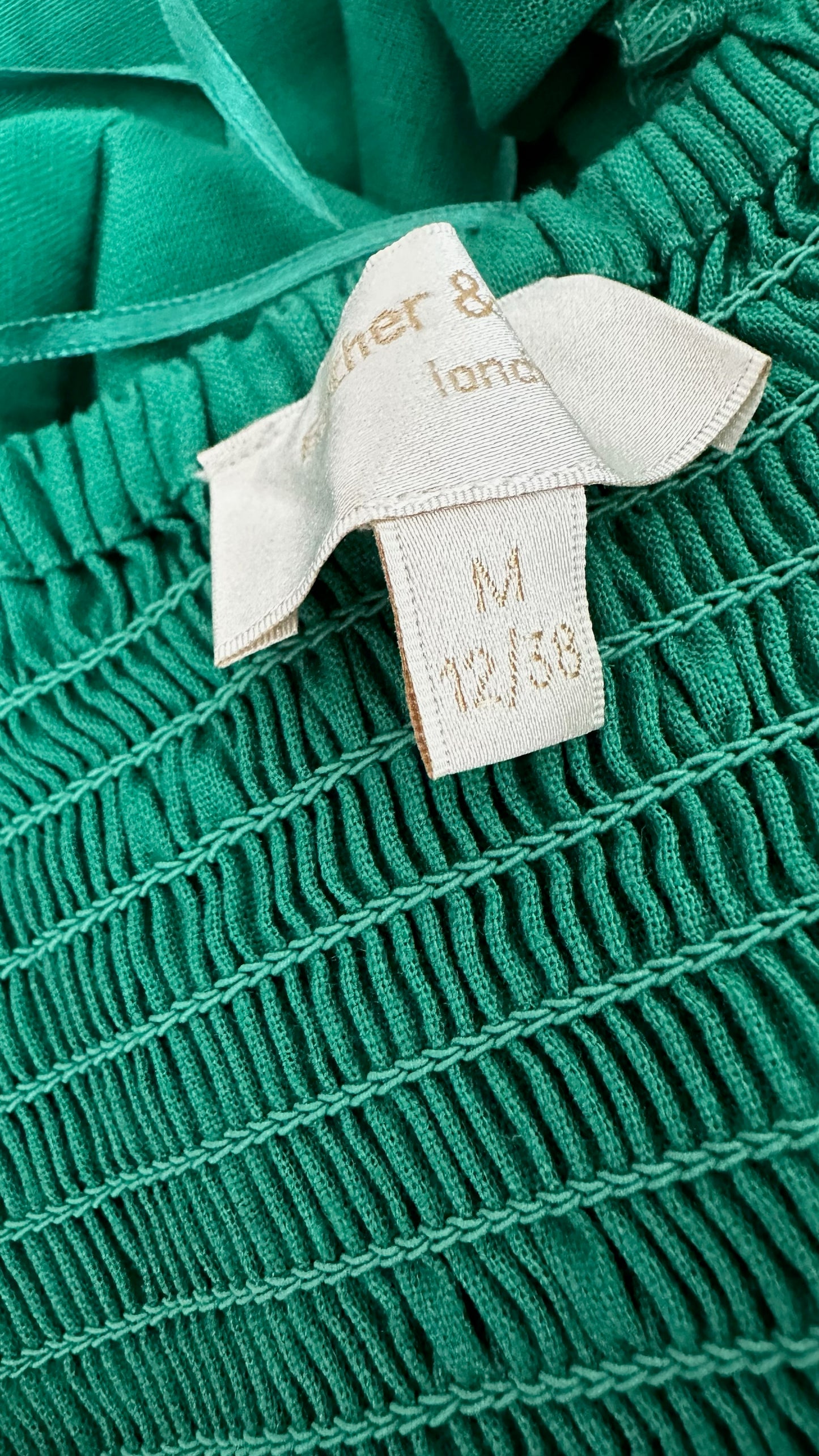 Feather & bone @ anthropologie emerald green midi long dress medium UK 12–14 vgc