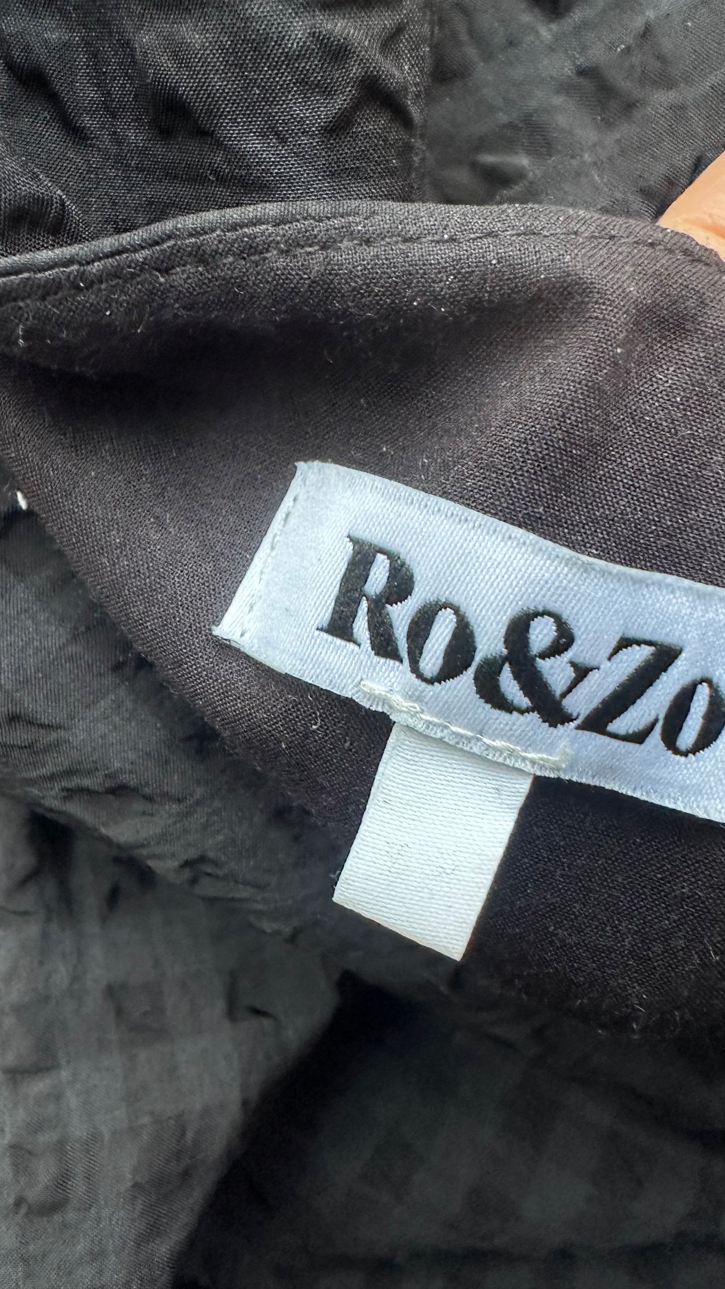 Ro & Zo black gingham check hi low ruffle medium UK 14 vgc