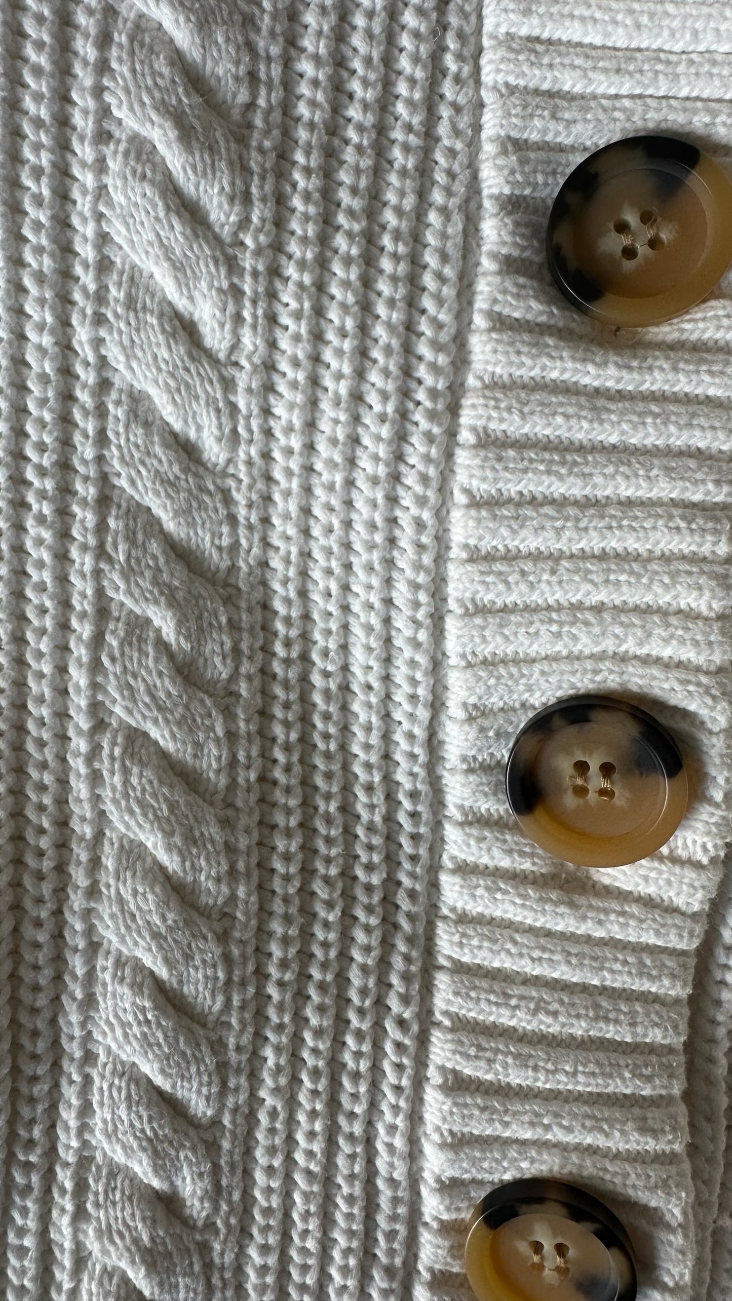 & other stories white cream cotton knitted cardigan thick large UK 12 vgc w25