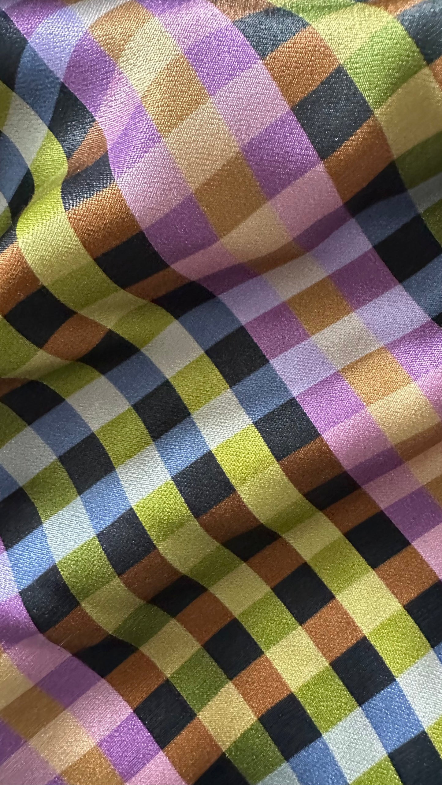 HUSH lilac green gingham check slip dress midi event maxi large UK 14 vgc