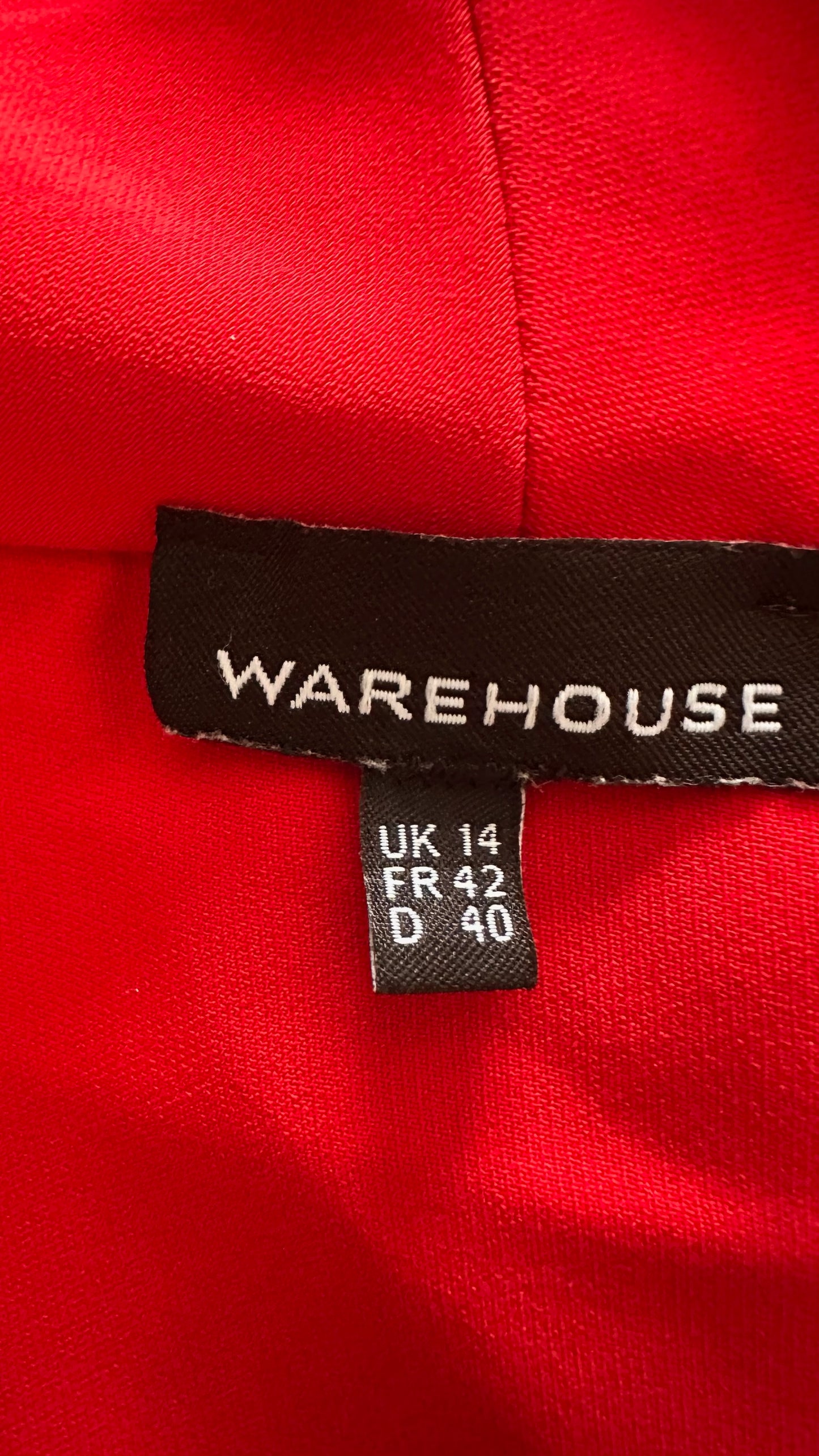 Warehouse red waist tie jumpsuit party extra large XL UK 14 vgc