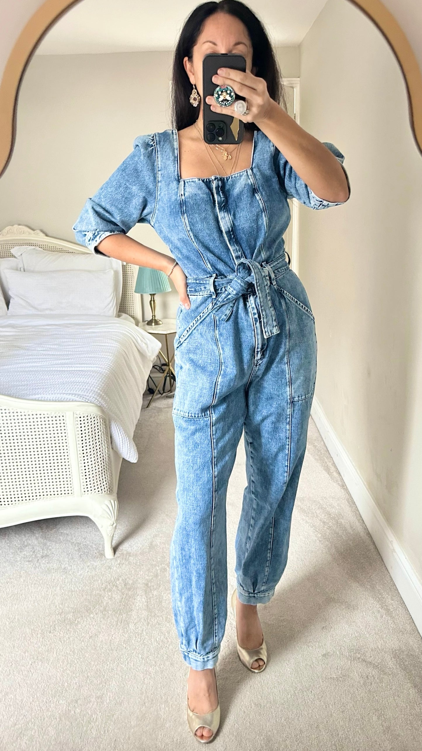 &Other stories blue acid wash jumpsuit boilersuit extra large XL UK 14 vgc