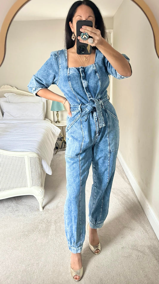 &Other stories blue acid wash jumpsuit boilersuit extra large XL UK 14 vgc