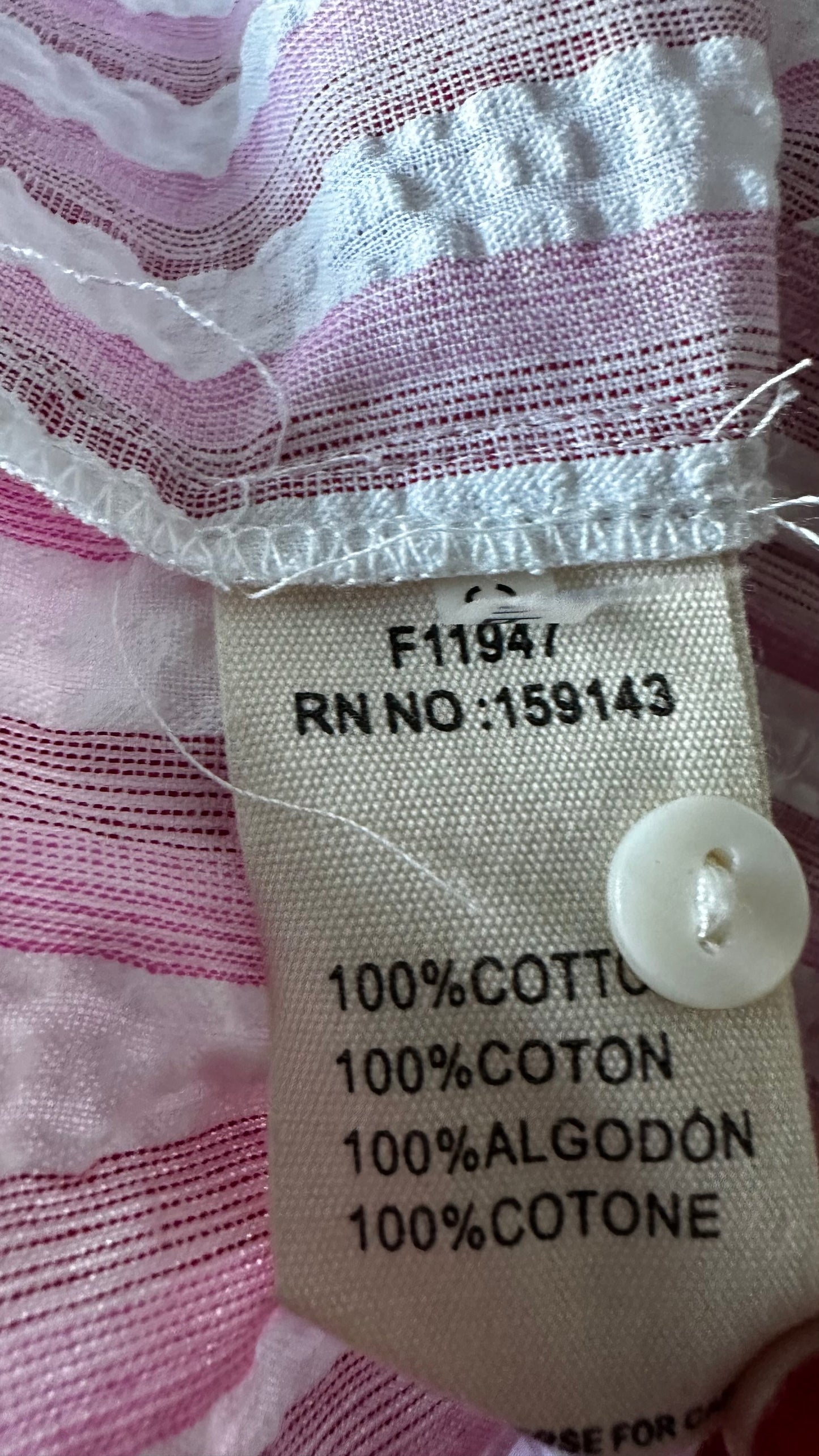 FRNCH pink white stripe mini shirt dress holiday medium UK 12-14 new bnwt