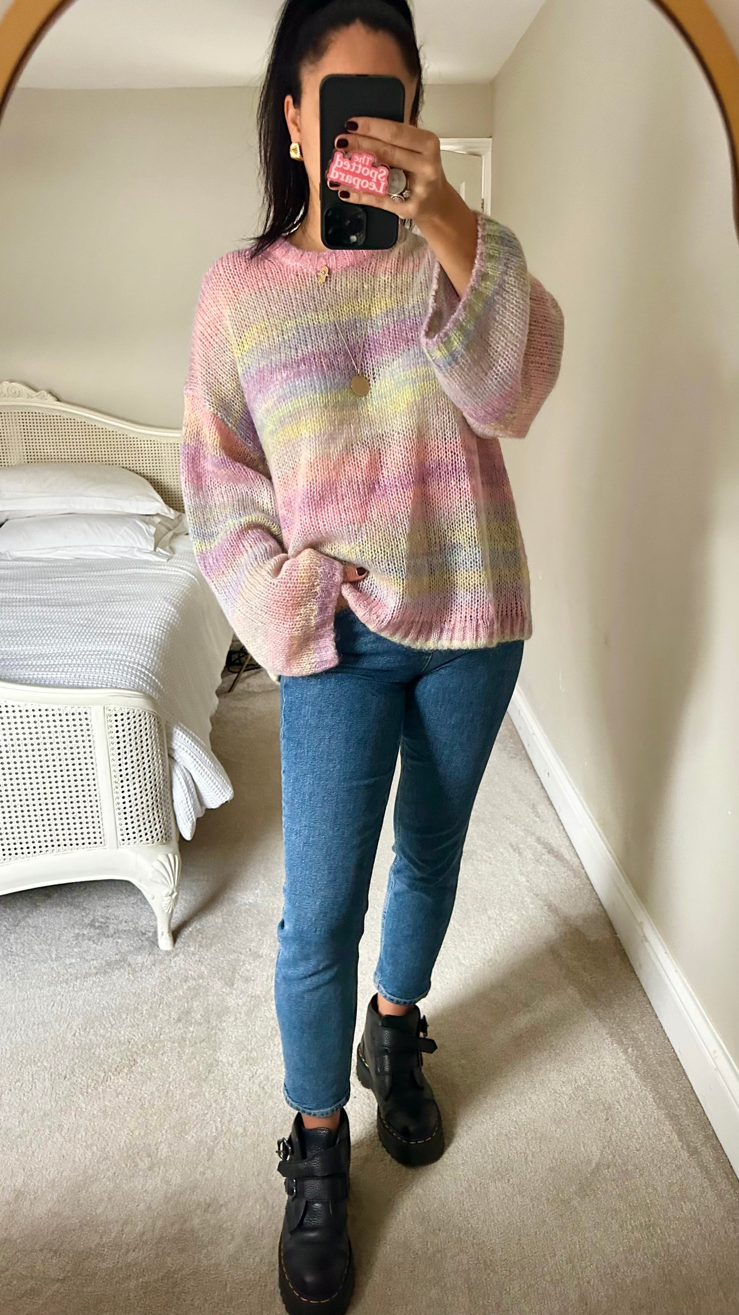 Arket pink lilac mohair wool blend knitted jumper large UK 12-14 excellent condition