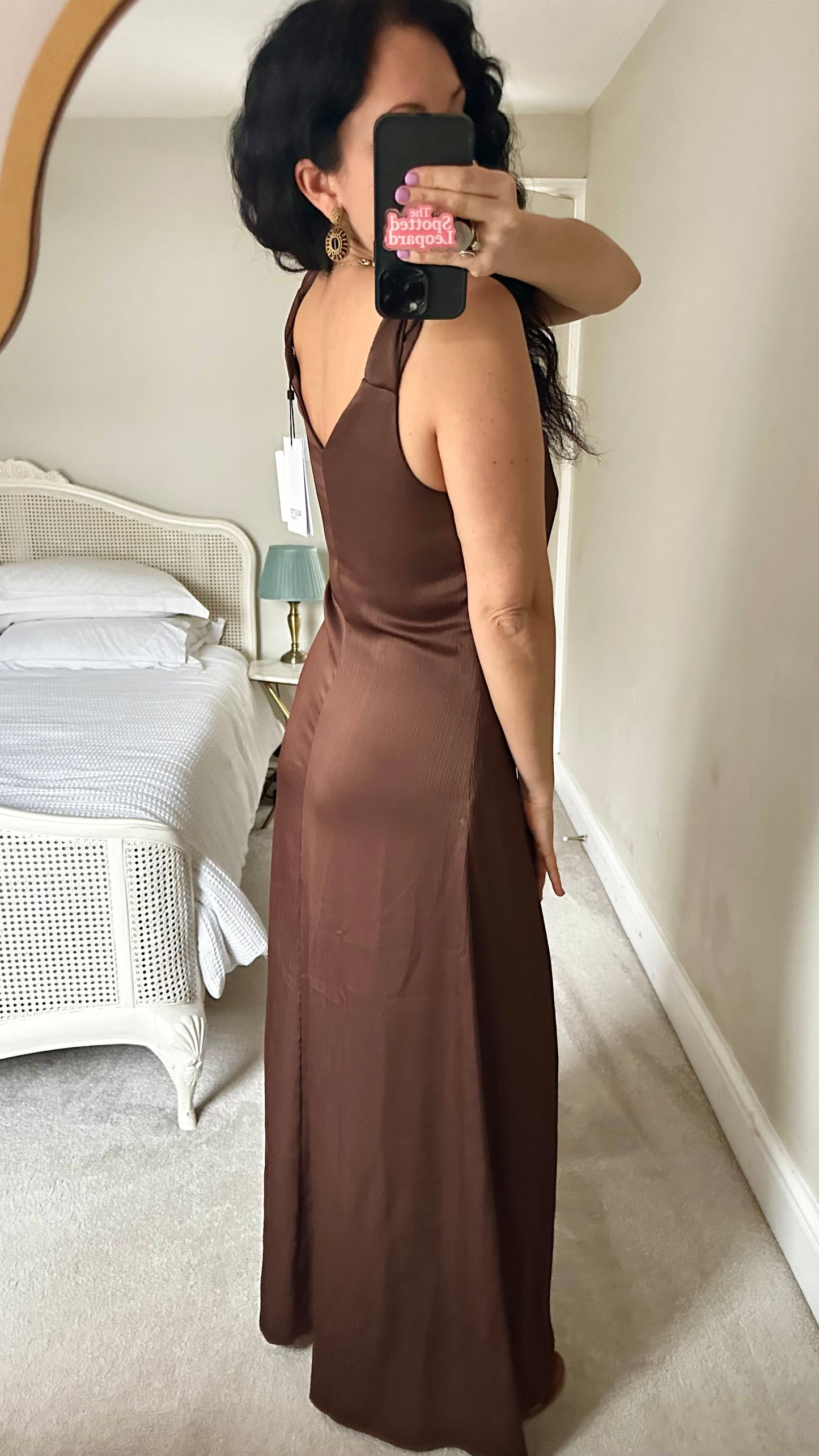 Selected Femme @ Anthropologie chocolate brown maxi long dress new bnwt medium UK 12 holiday / event