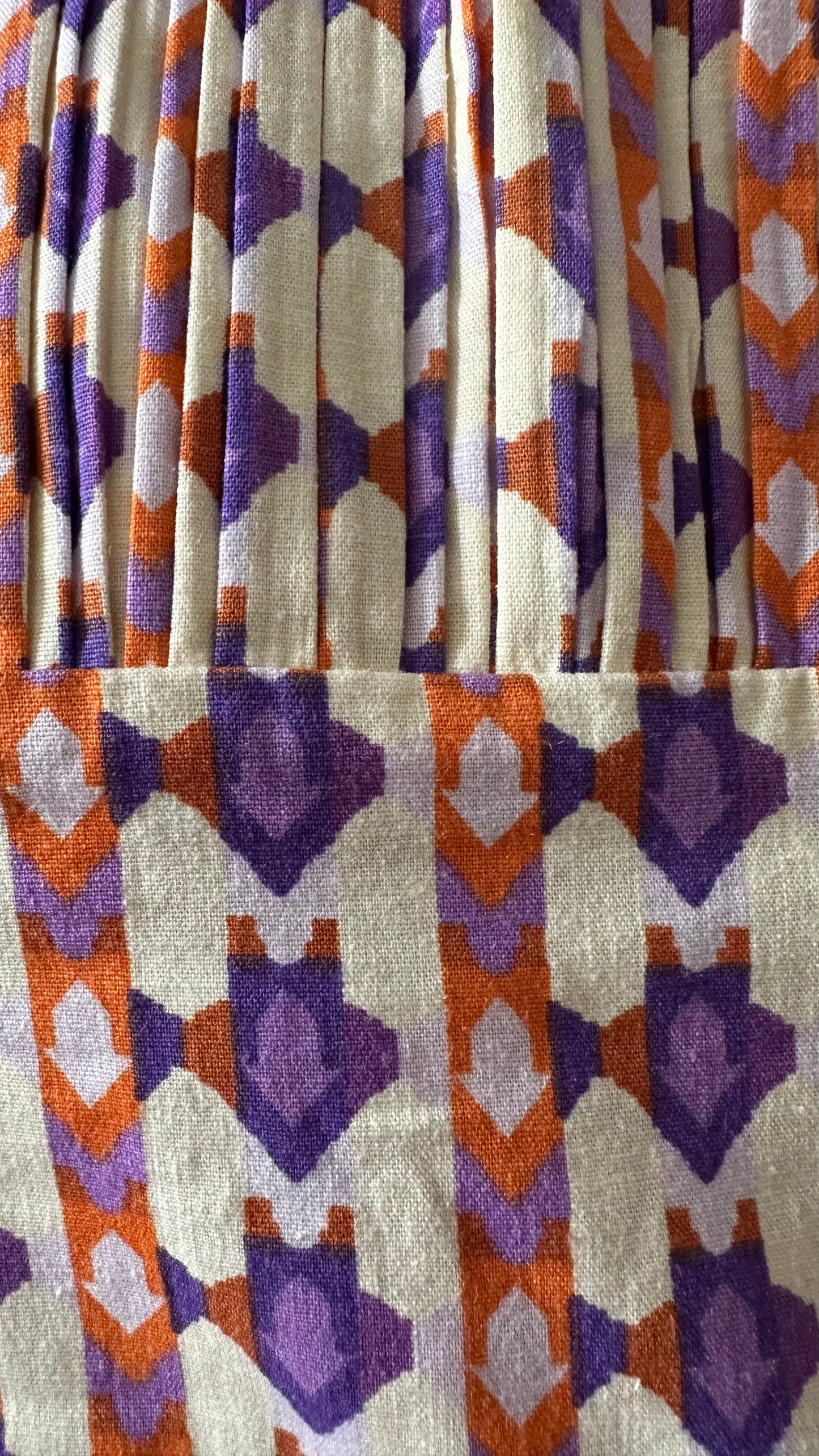 Maeve @ Anthropologie lilac orange Aztec print mini petite linen cotton new bnwt holiday