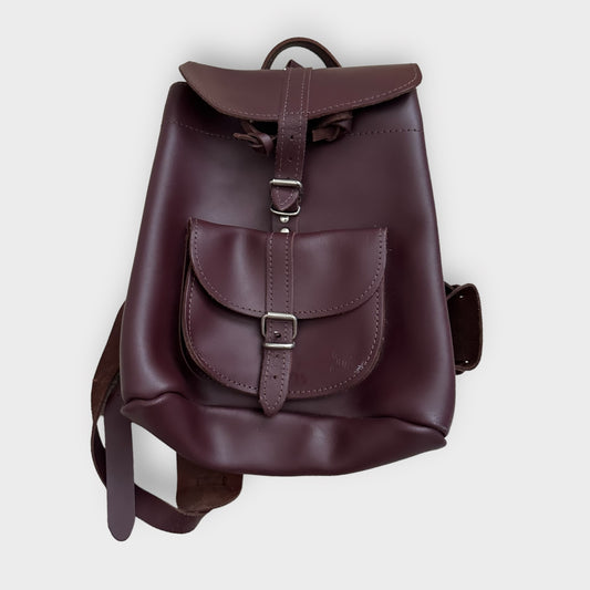 Gregea @ Coggles burgundy red leather mini backpack RRP £145 vgc