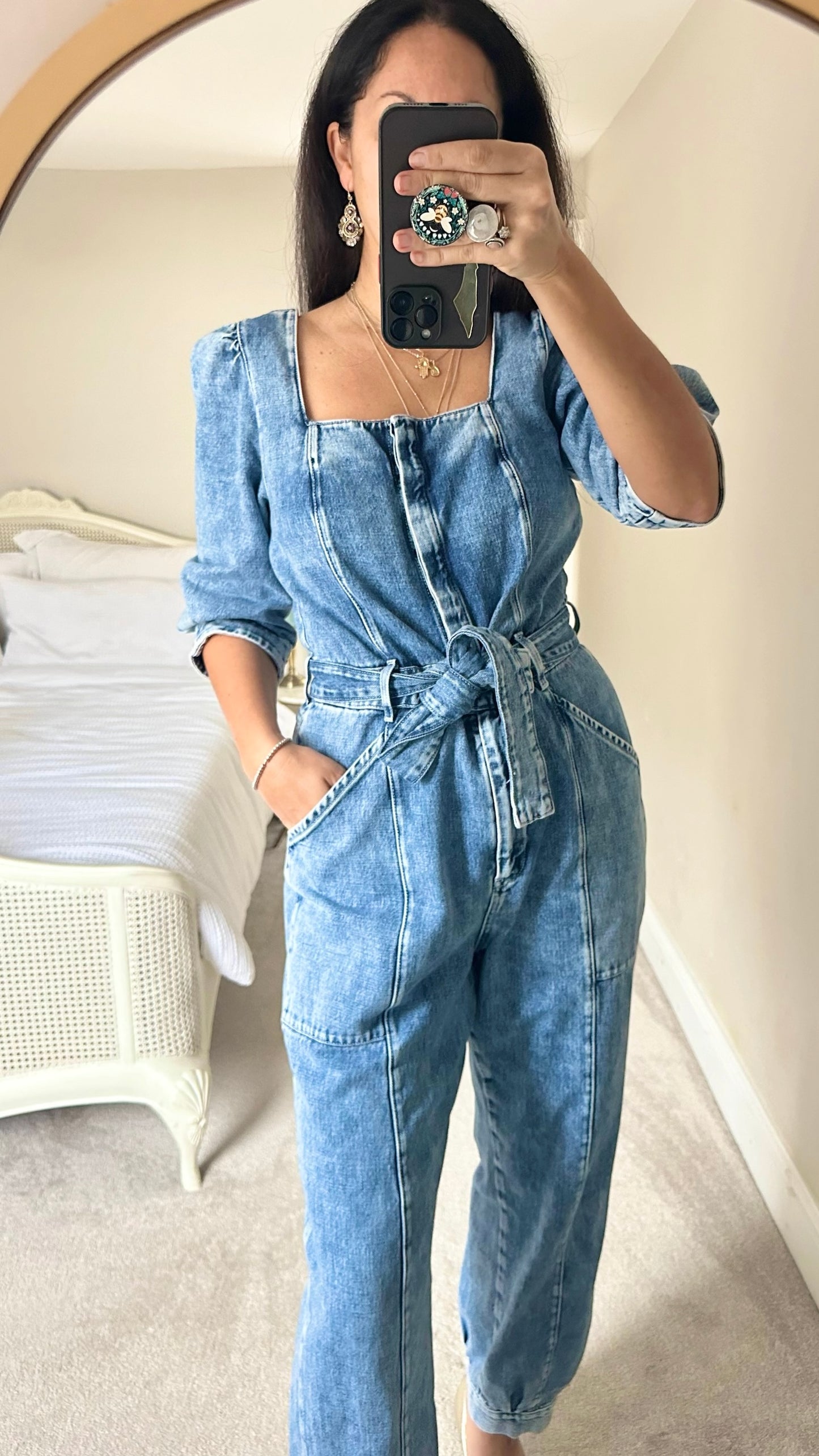 &Other stories blue acid wash jumpsuit boilersuit extra large XL UK 14 vgc