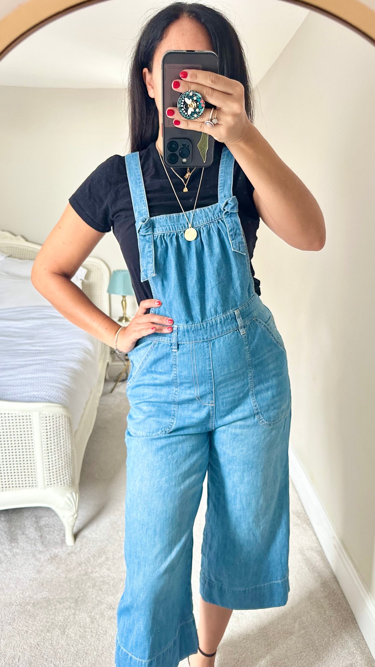 Pilcro @ Anthropologie petite cropped dungarees jeans jumpsuit medium UK 10 new bnwt