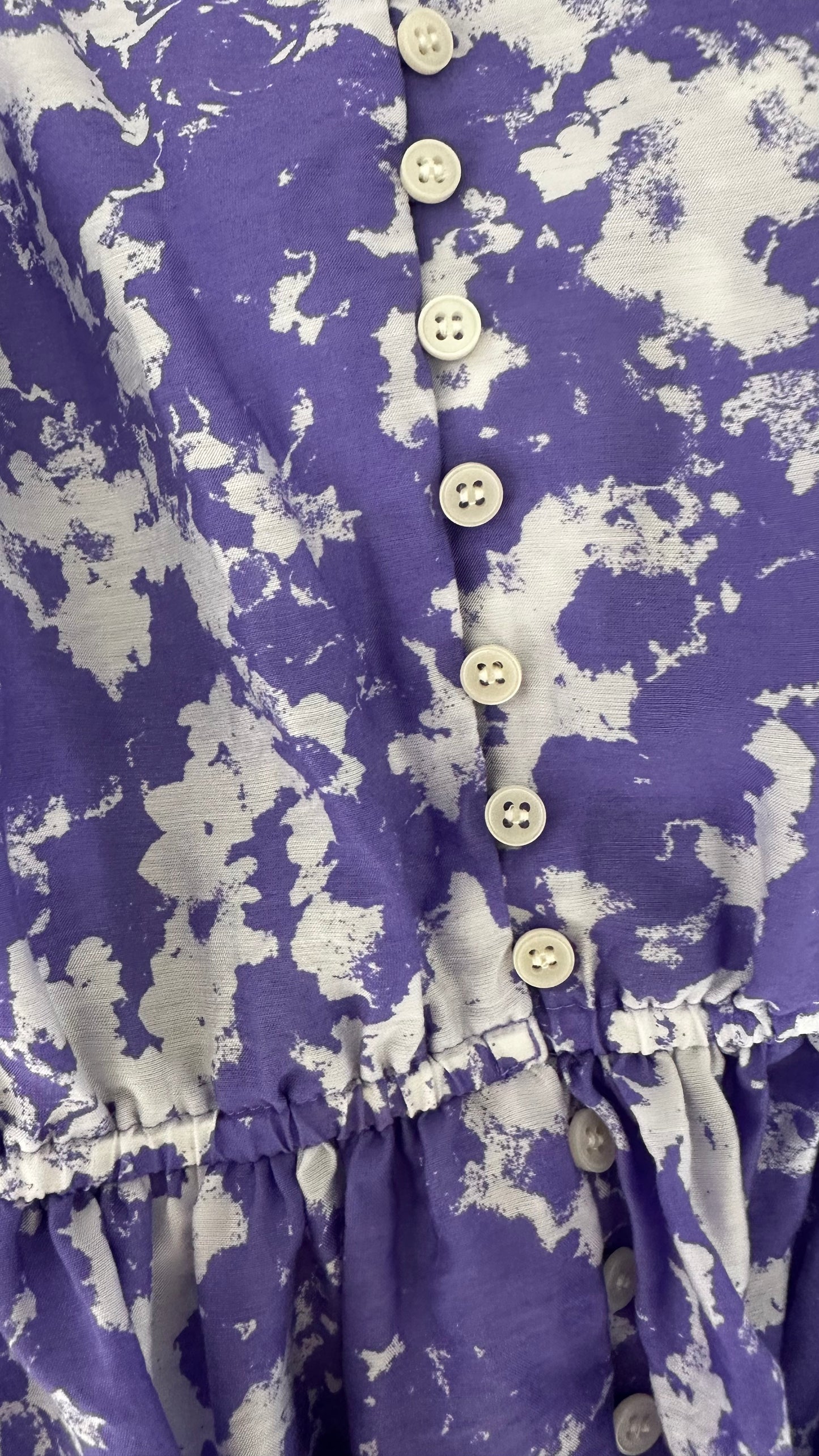 & other stories lilac white clouds printed midi long dress small UK 10 vgc