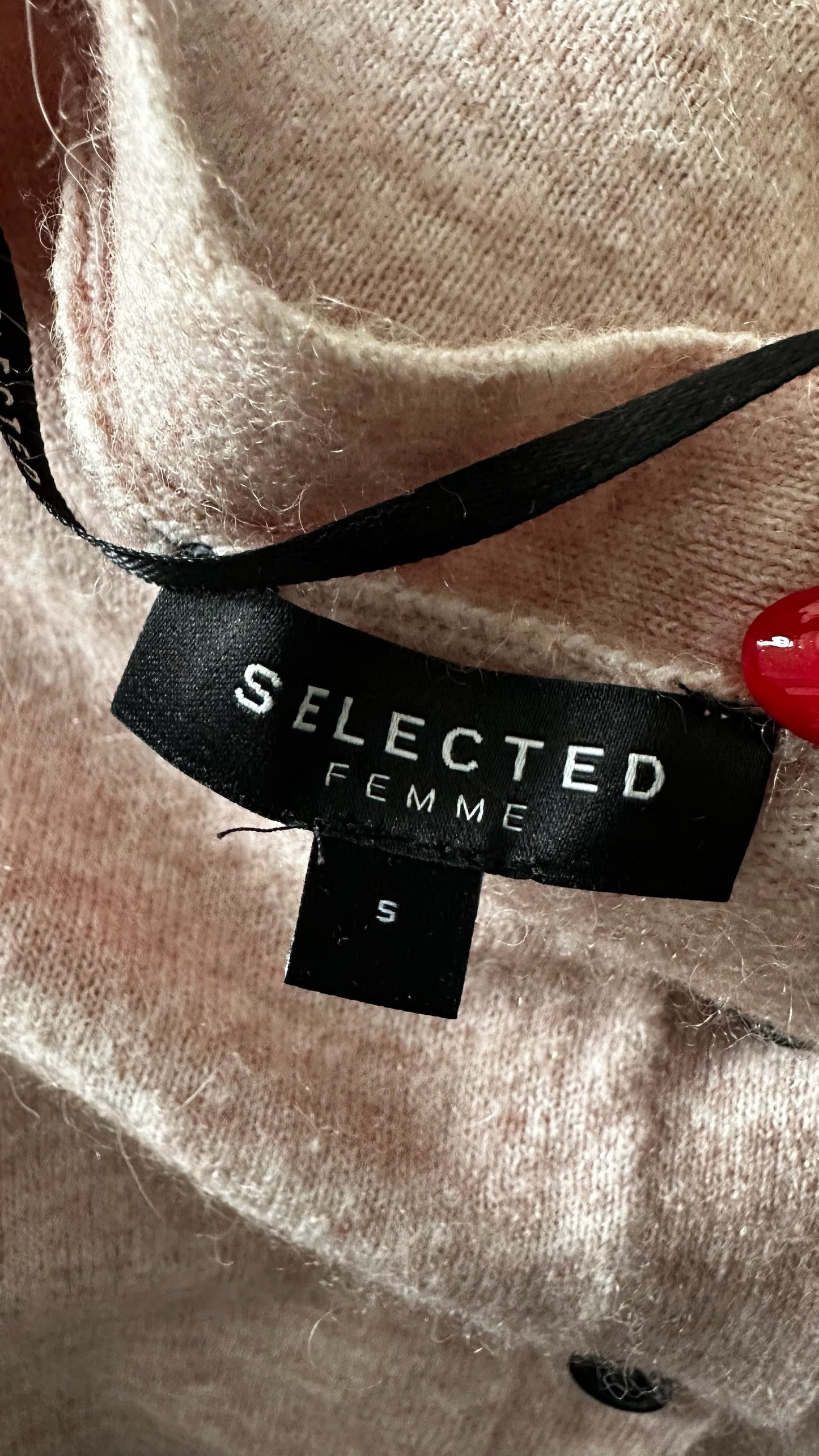 Selected femme beige pink alpaca blend knitted cardigan small UK 10 vgc