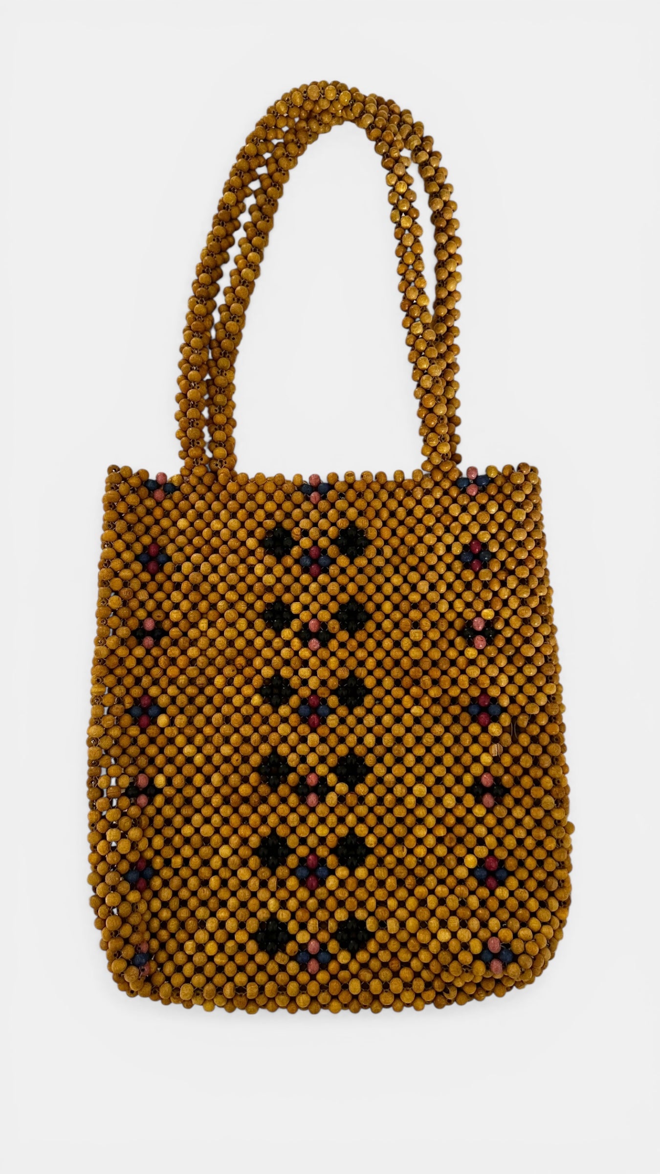 & other stories wooden beaded handbag bag holiday vgc