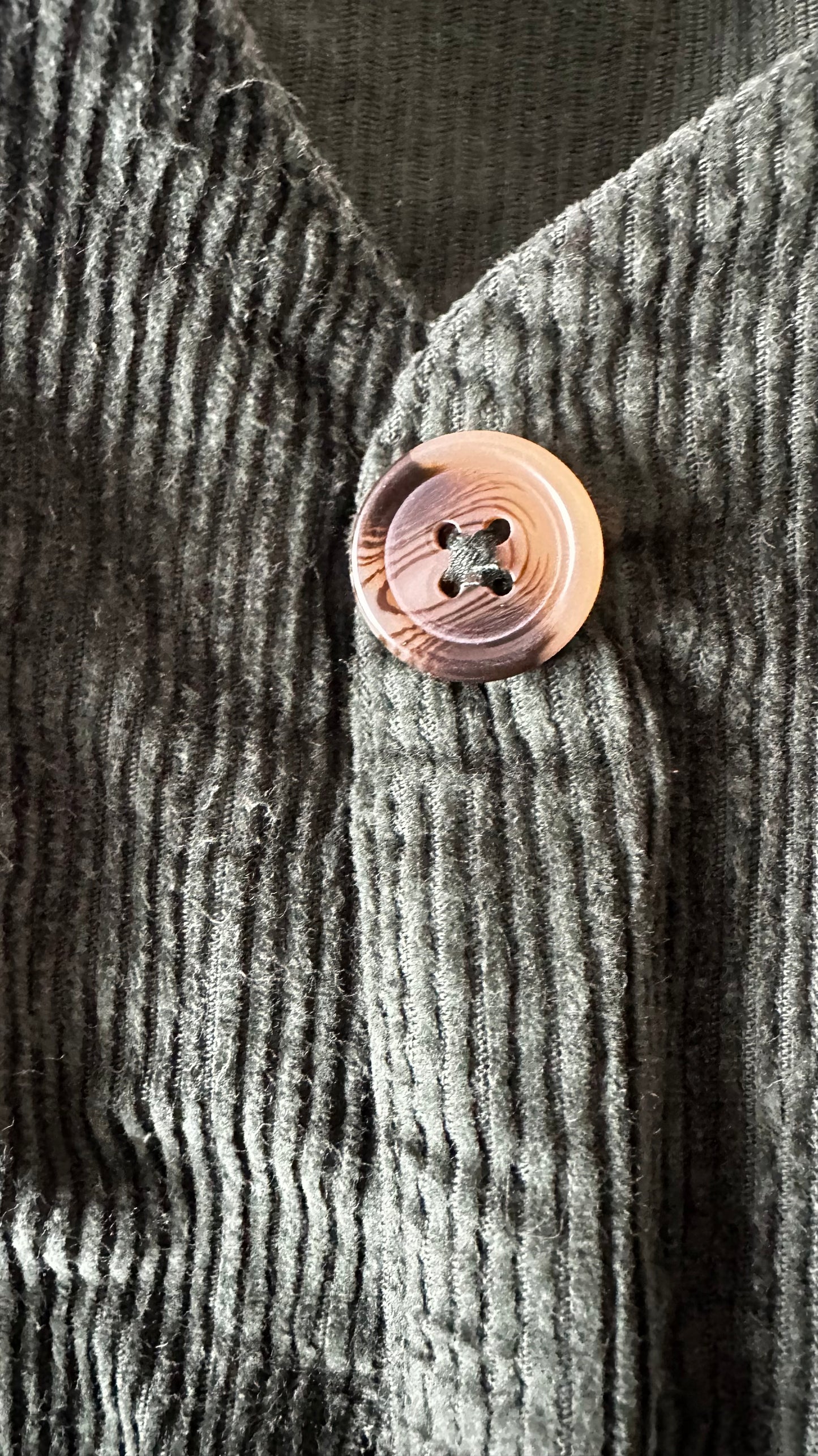 Nobody’s Child forest green corduroy mini button up dress small UK 10 vgc