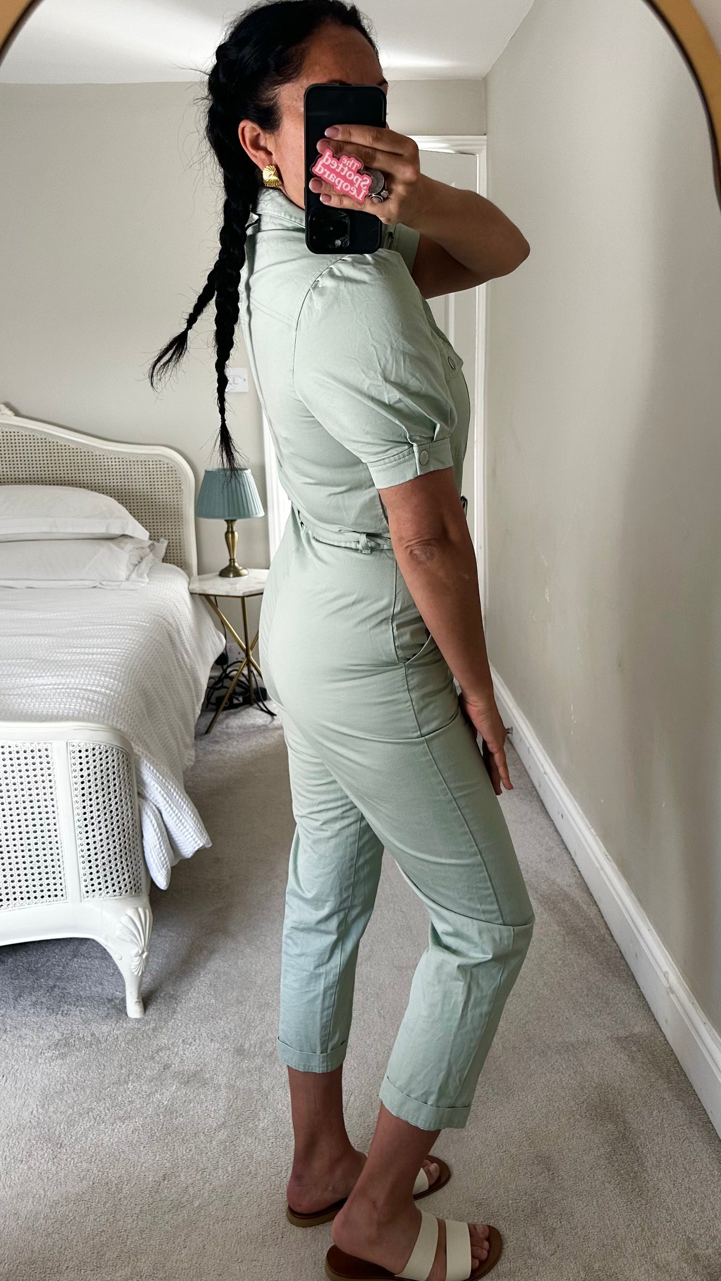 & other stories light green jumpsuit playsuit boiler suit small UK 8 vgc