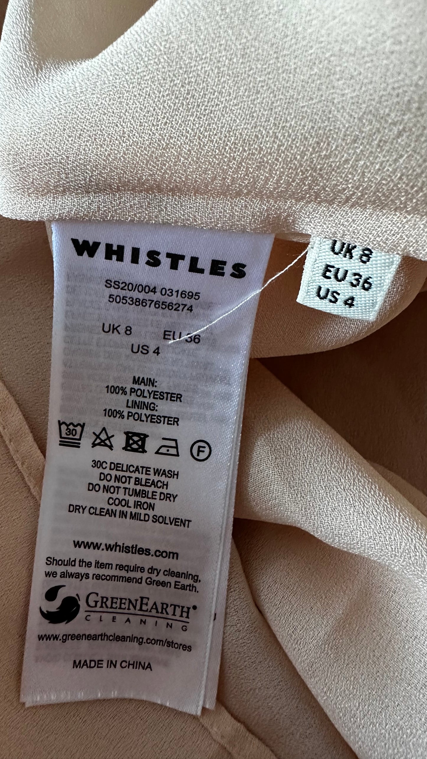 Whistles rose pink burgundy floral tiered midi long wedding guest dress small UK 8 vgc