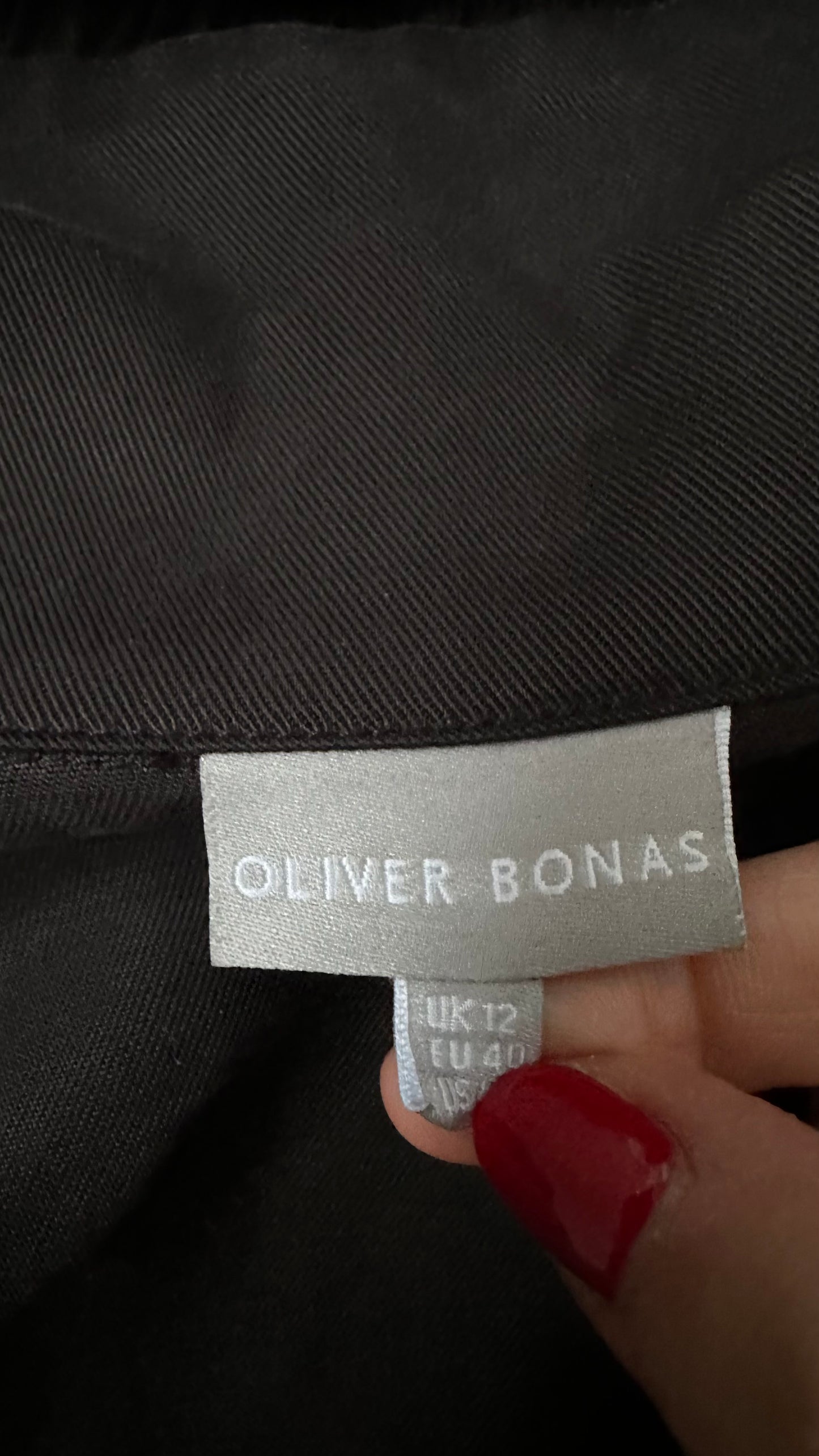 Oliver Bonas black jumpsuit playsuit trousersuit medium UK 12 vgc