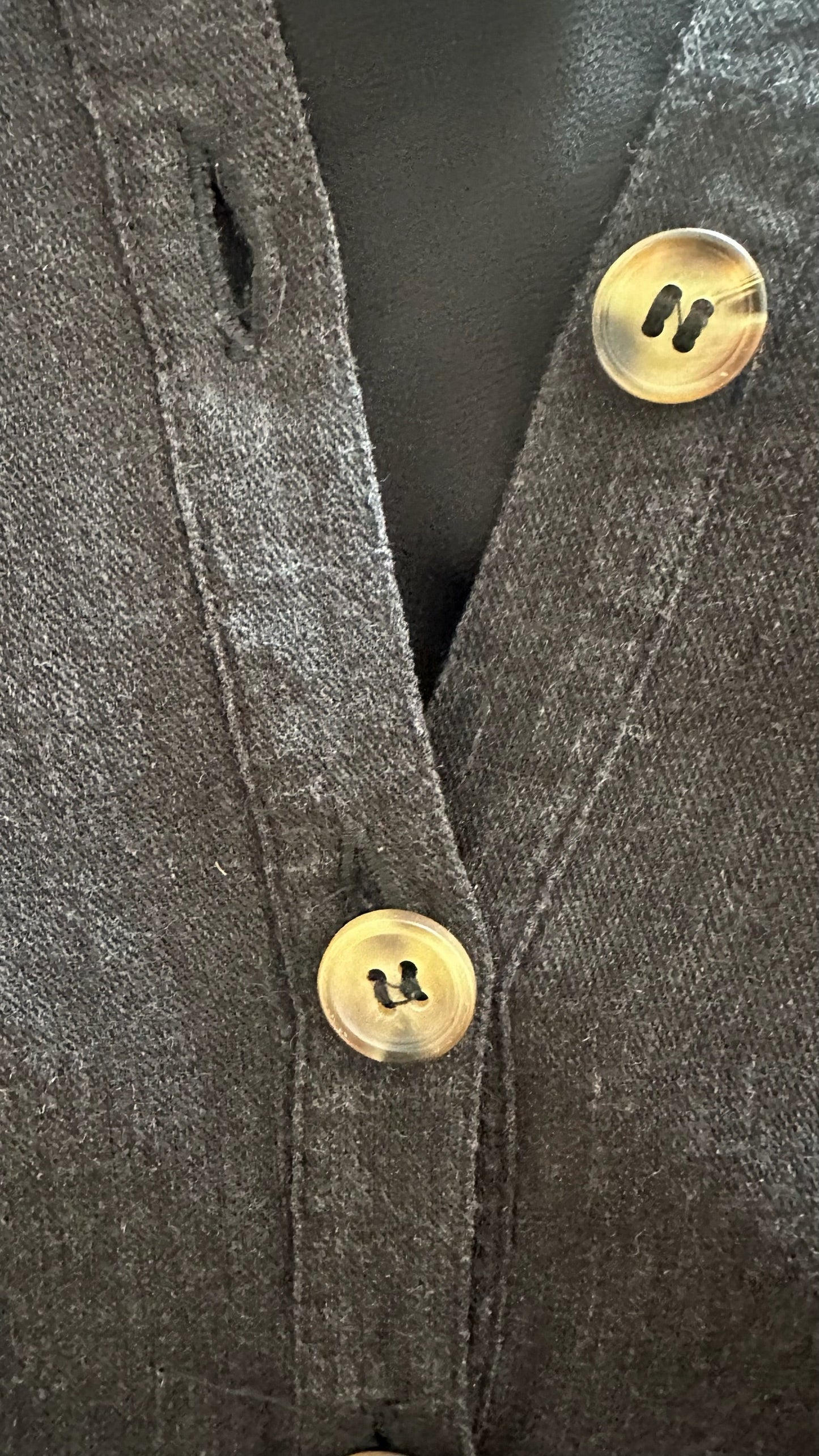 & other stories black button up linen blend dress small large UK 8 16 vgc