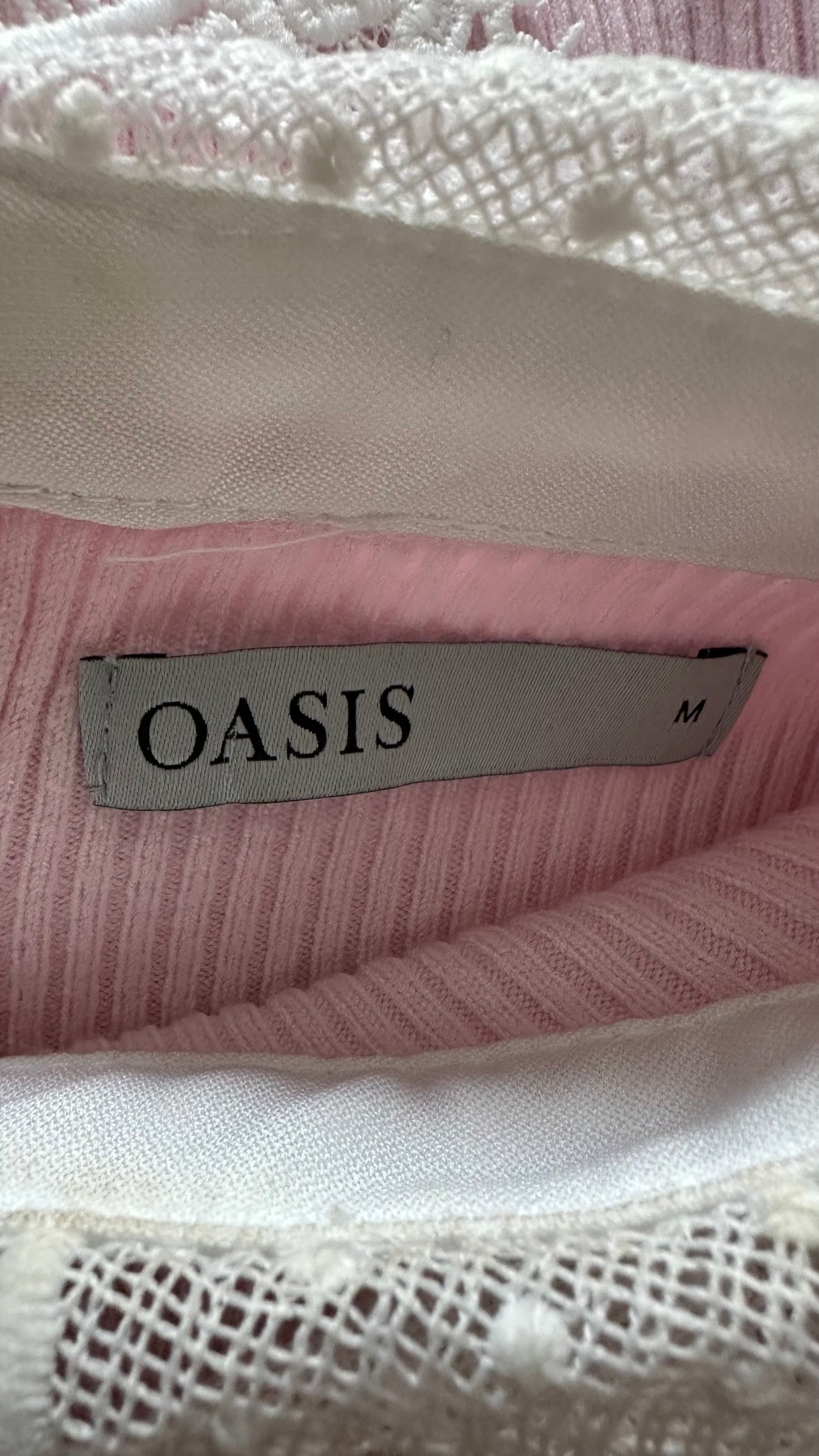 Oasis rose pink collared ribbed jumper top small medium UK 10 new