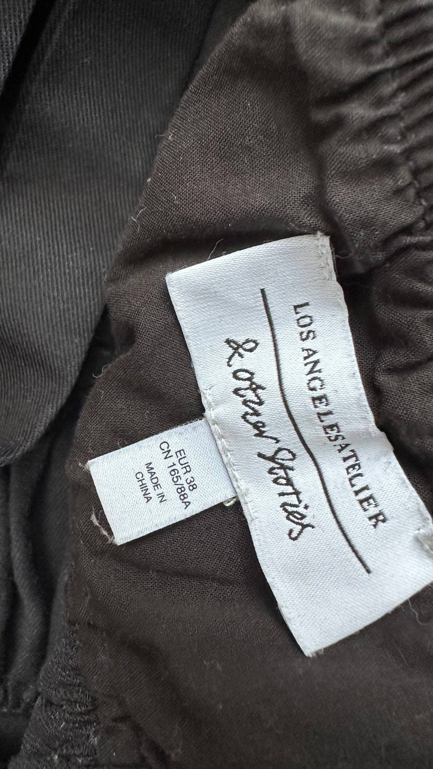 & other stories black linen blend jumpsuit playsuit trousersuit small UK 10 vgc