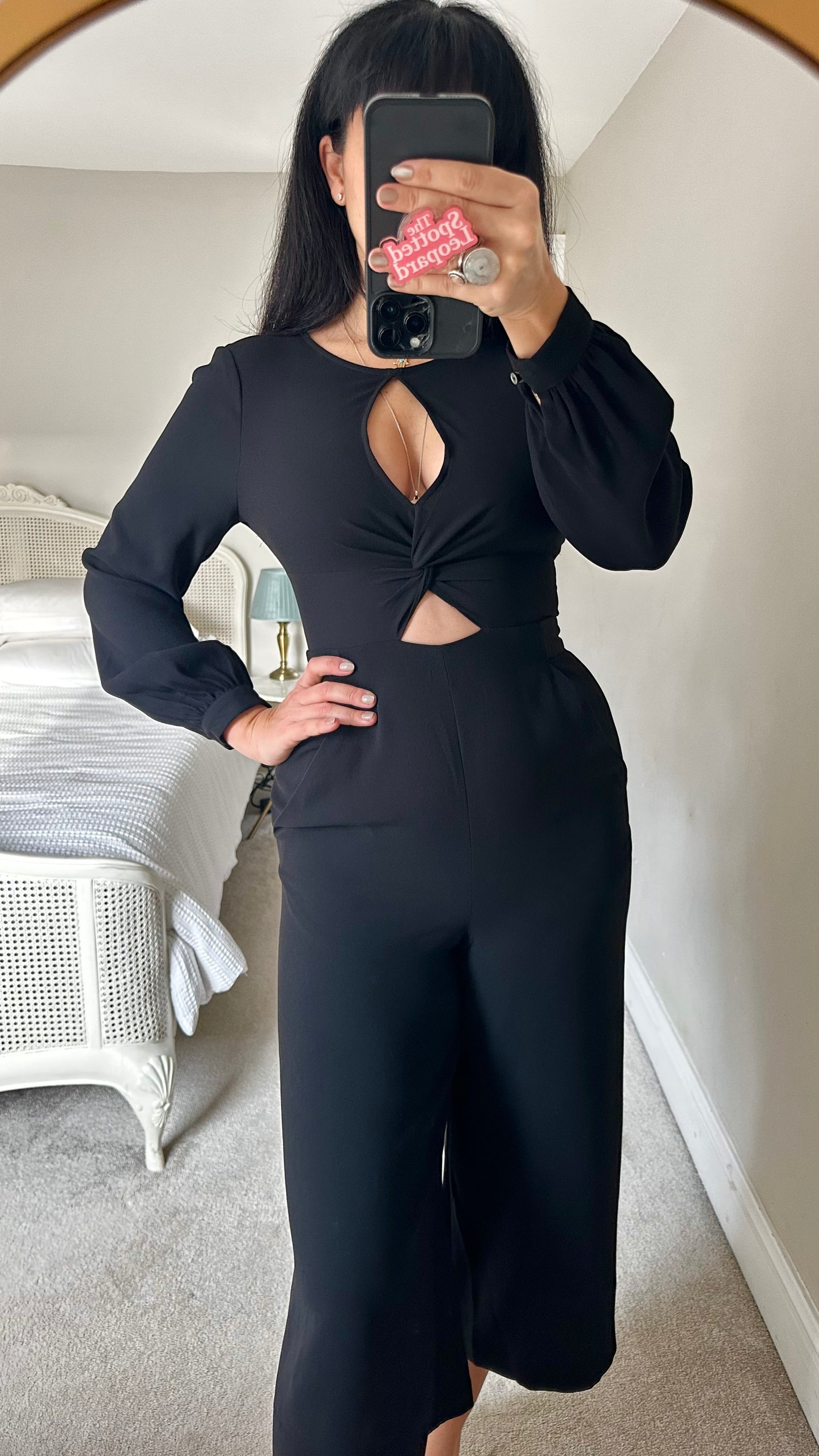 Whistles black cut out jumpsuit playsuit trousersuit small UK 8 event vgc