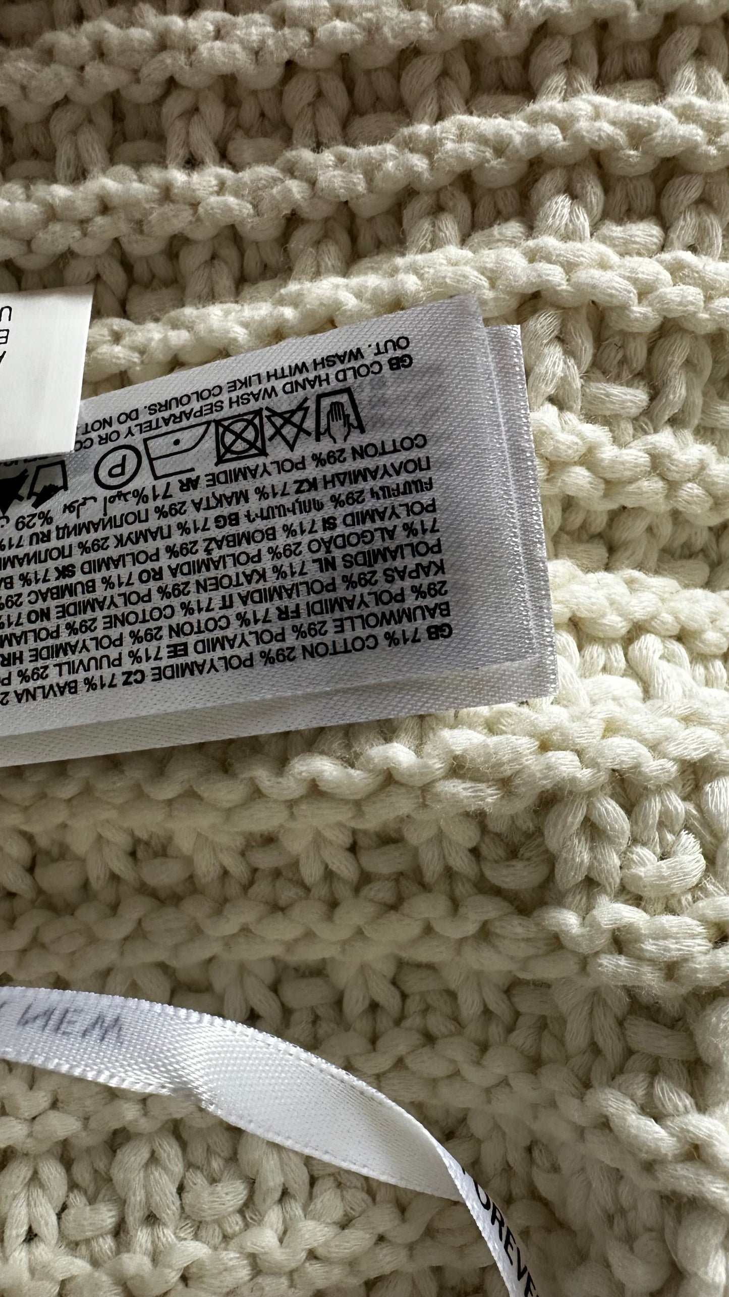 Forever New cream knitted cotton cardigan jumper small UK 8-10 vgc