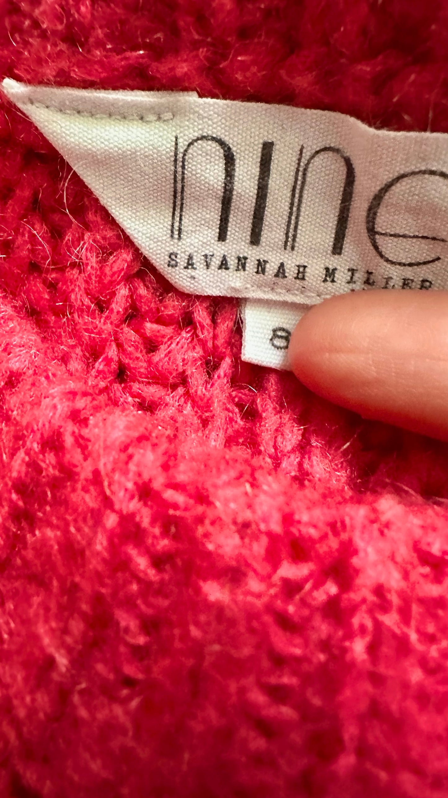 NINE savannah Miller @Next pink wide knit jumper small medium SM UK 8 10 vgc