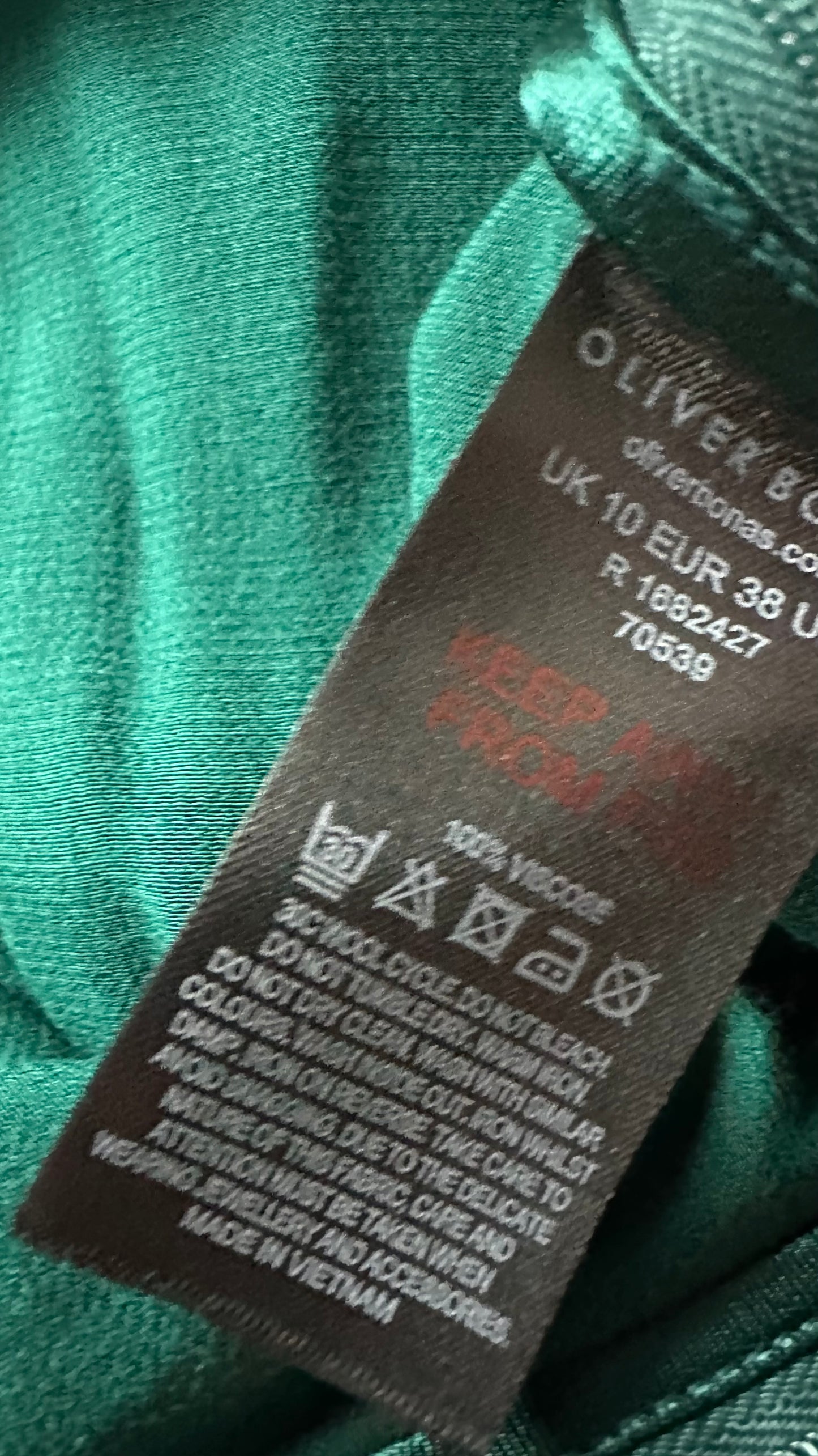 Oliver Bonas emerald green satin feel midi long skirt small UK 10 new bnwt event