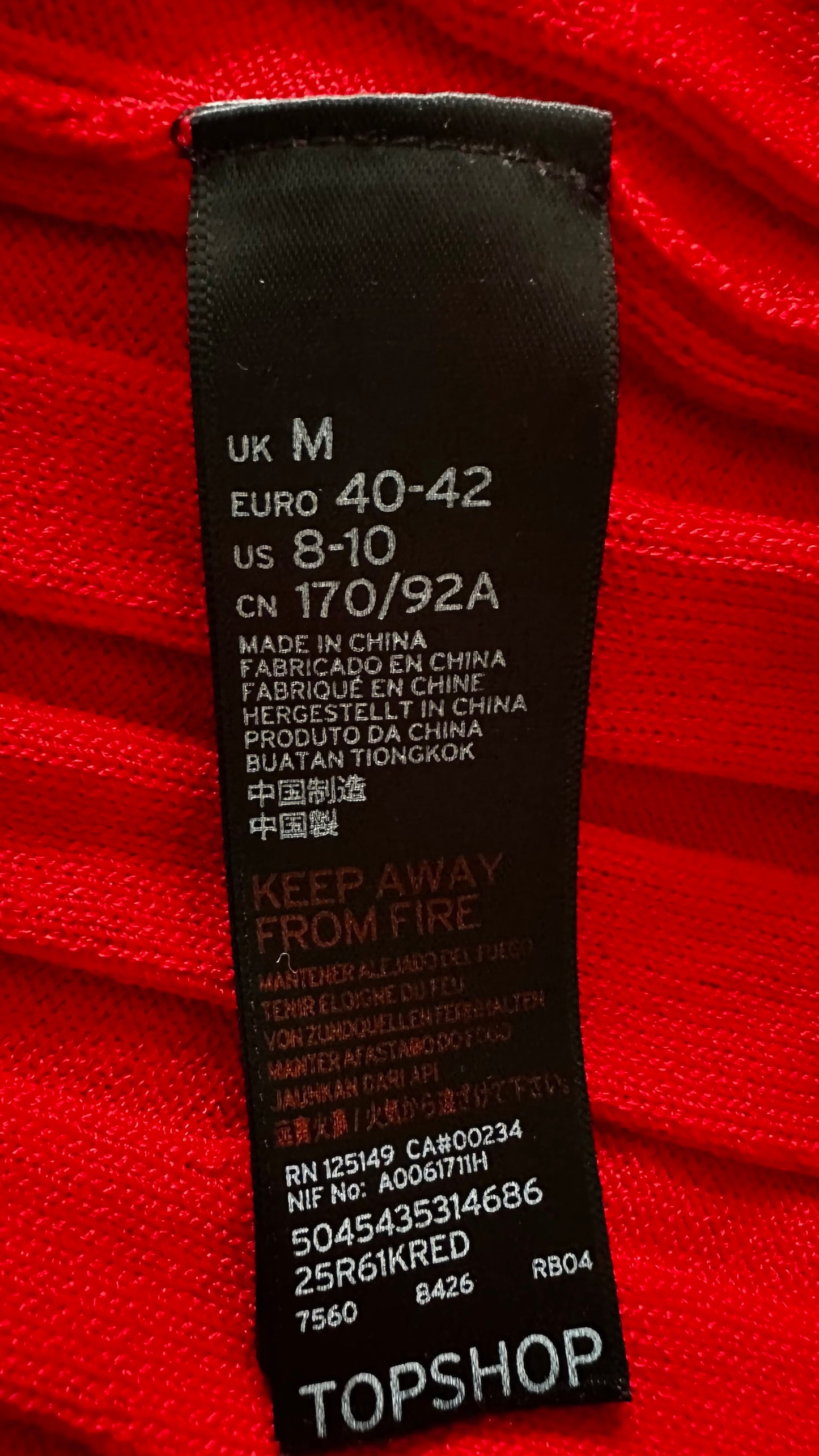 Topshop bright red ribbed knitted maxi jumper dress large UK 12-14 vgc XMS25