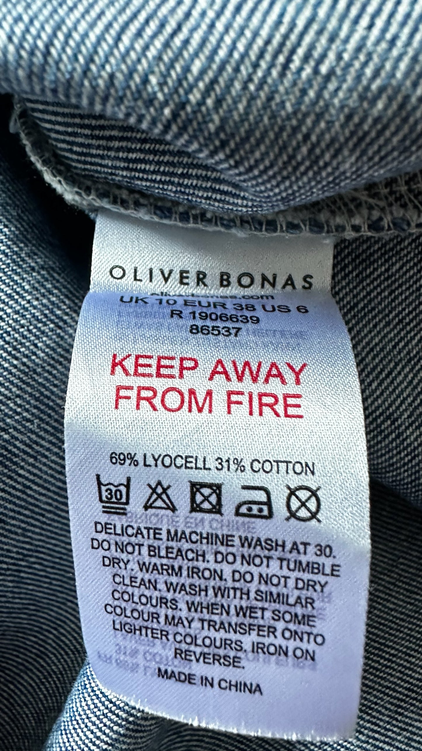 Oliver bonas navy blue denim maxi dress UK 10-12 vgc