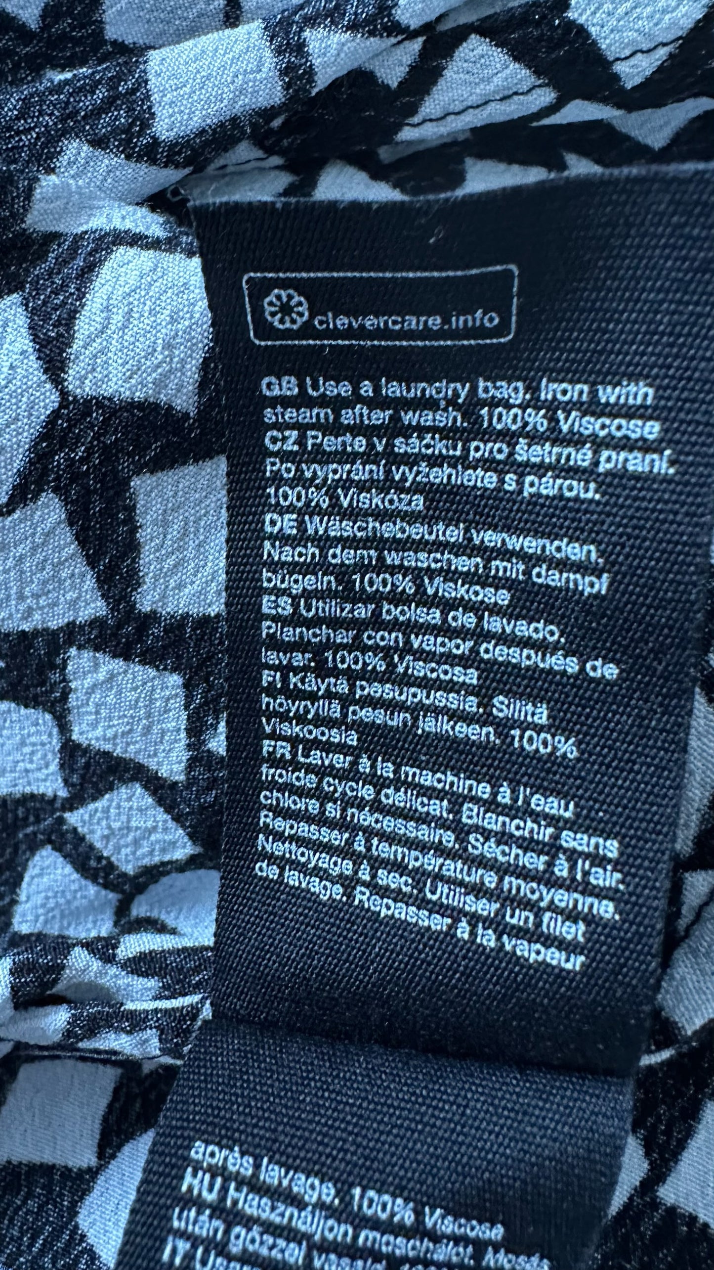 & other stories black white squares print side split midi dress large UK 12 vgc