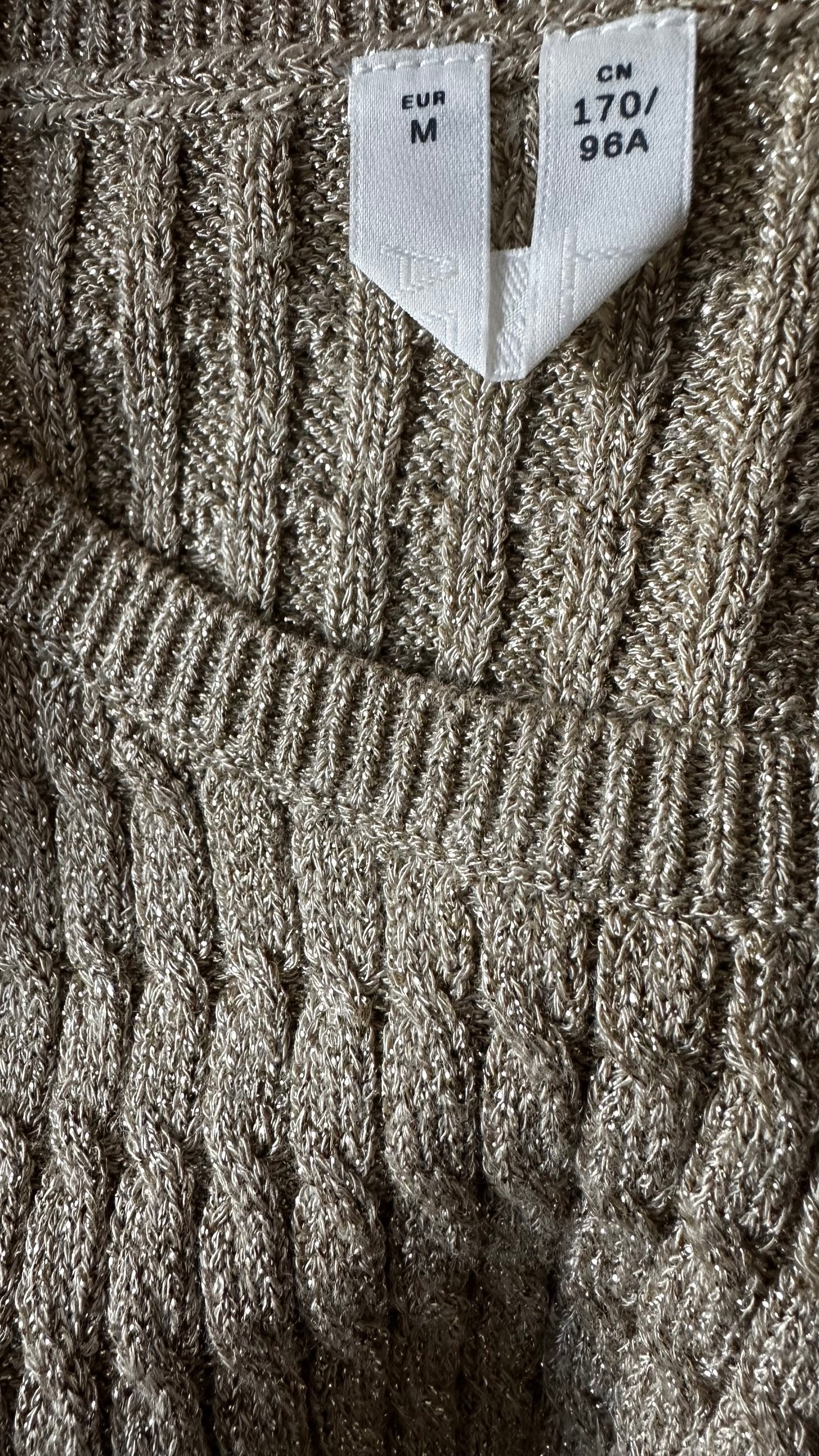 Arket gold shimmer knitted top event medium UK 12-14 new bnwot