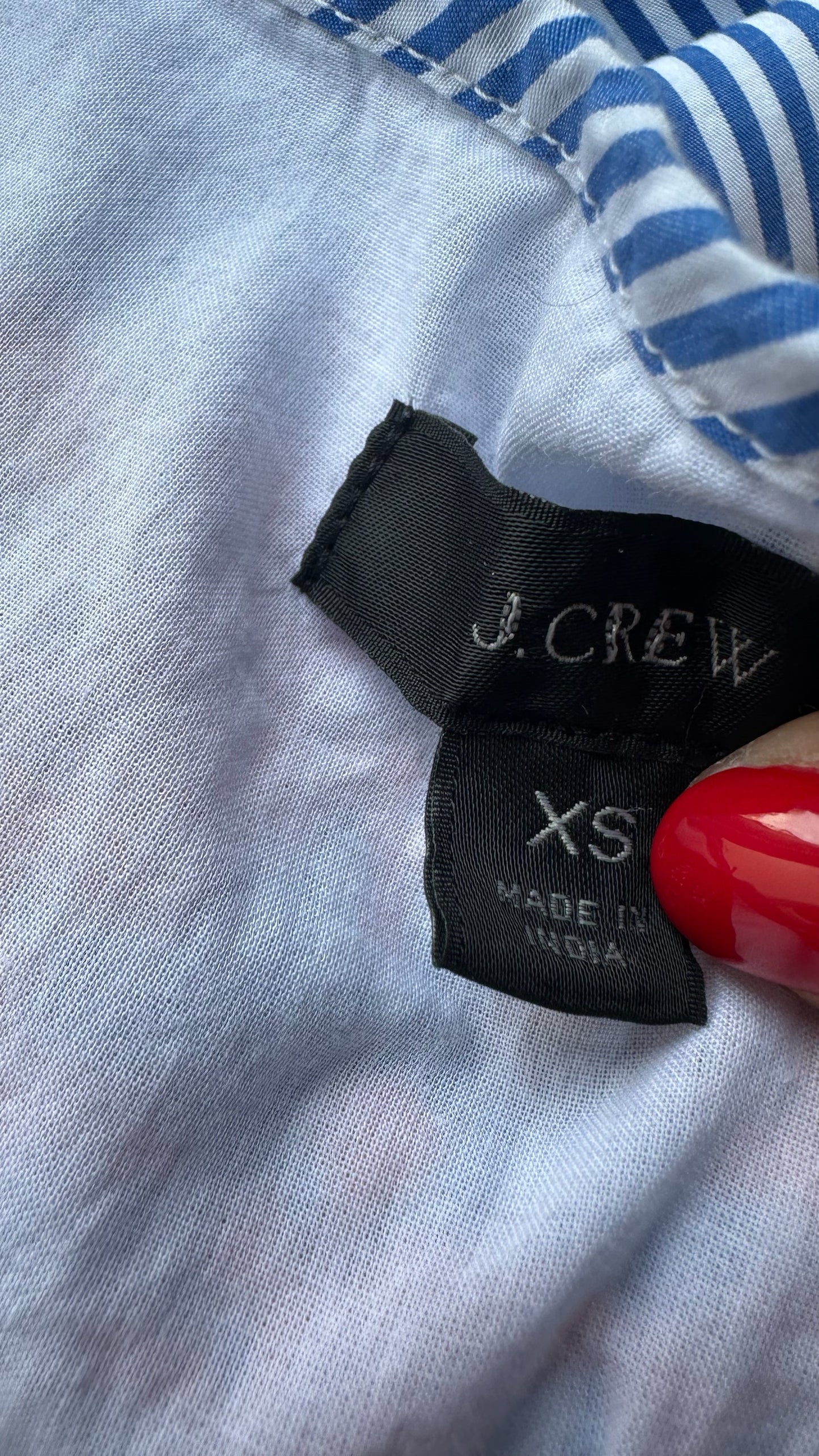 J.Crew @ Net-A-Porter light blue white stripe embroidered holiday mini dress small UK 8 vgc