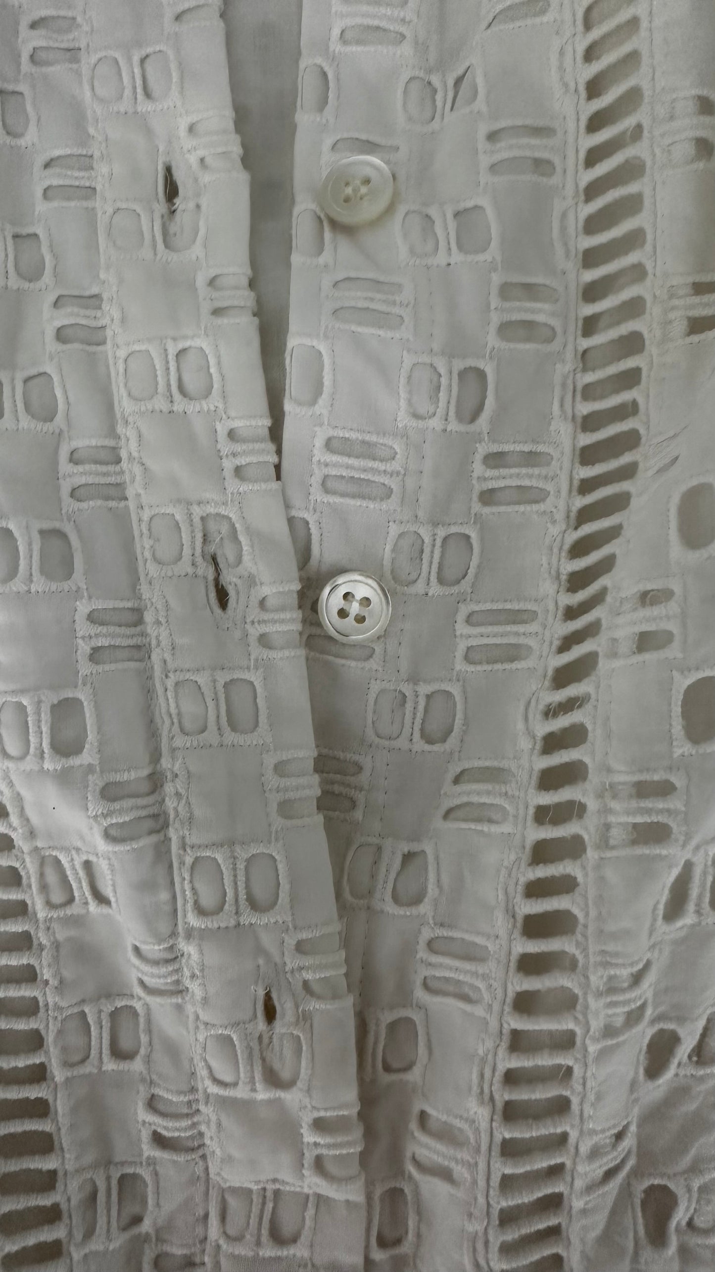 Jigsaw white broderie anglaise long midi holiday dress small UK 10 vgc