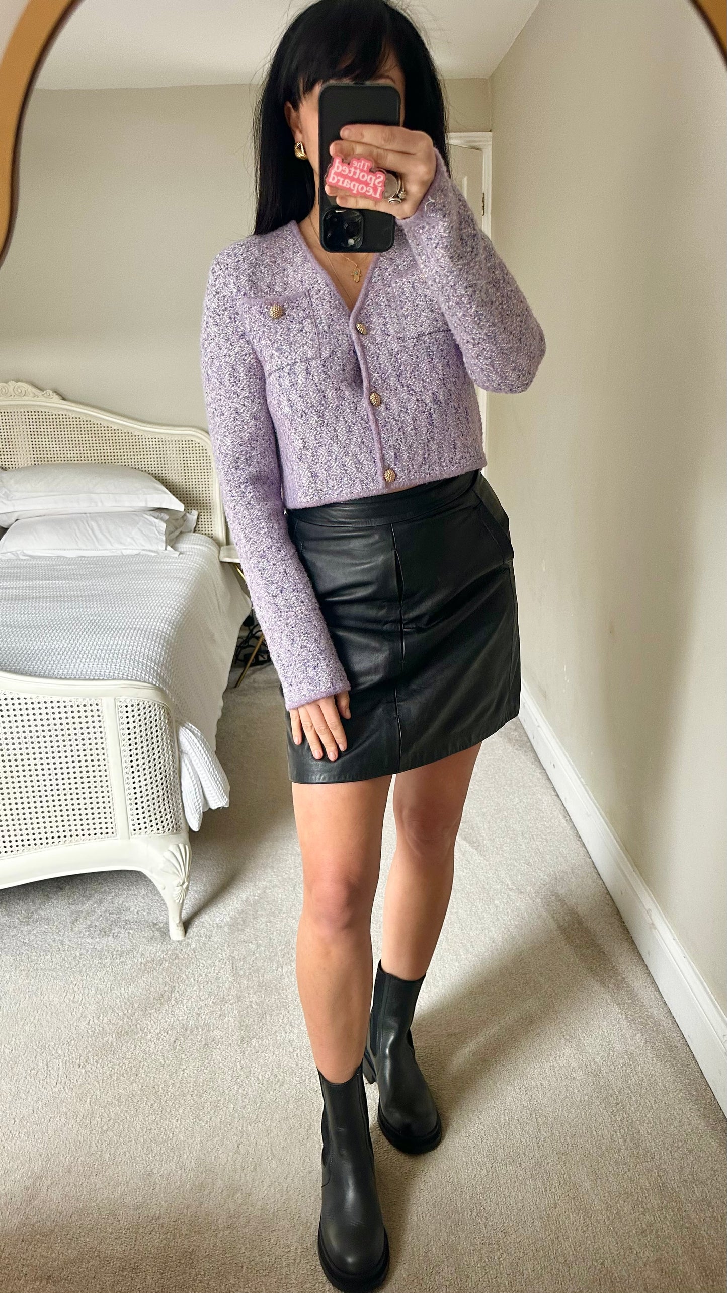 & other stories lilac knitted cardigan cropped small UK 8-10 vgc