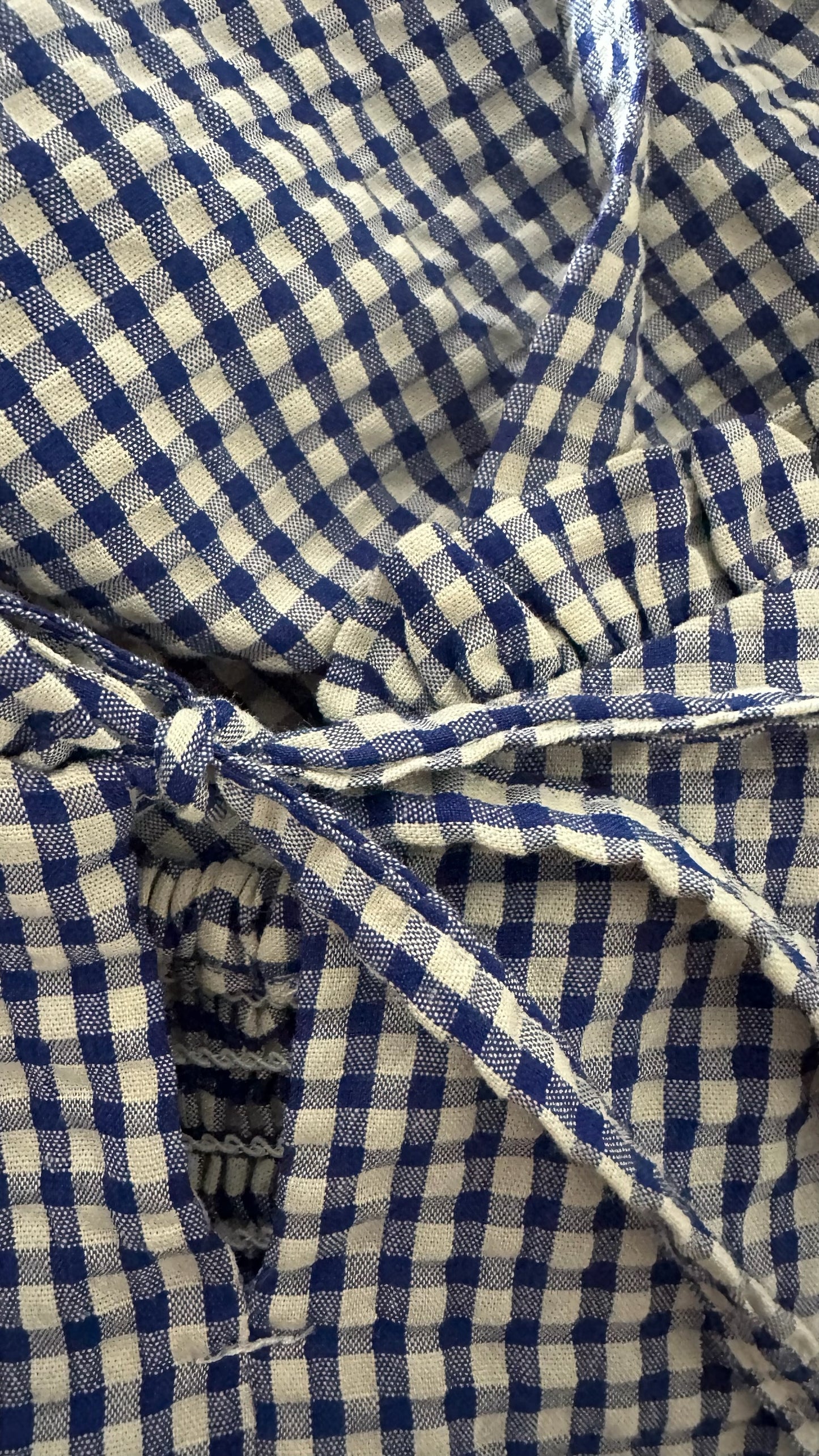 Nobodys child navy blue white gingham check side split dress UK 10 12 14 vgc