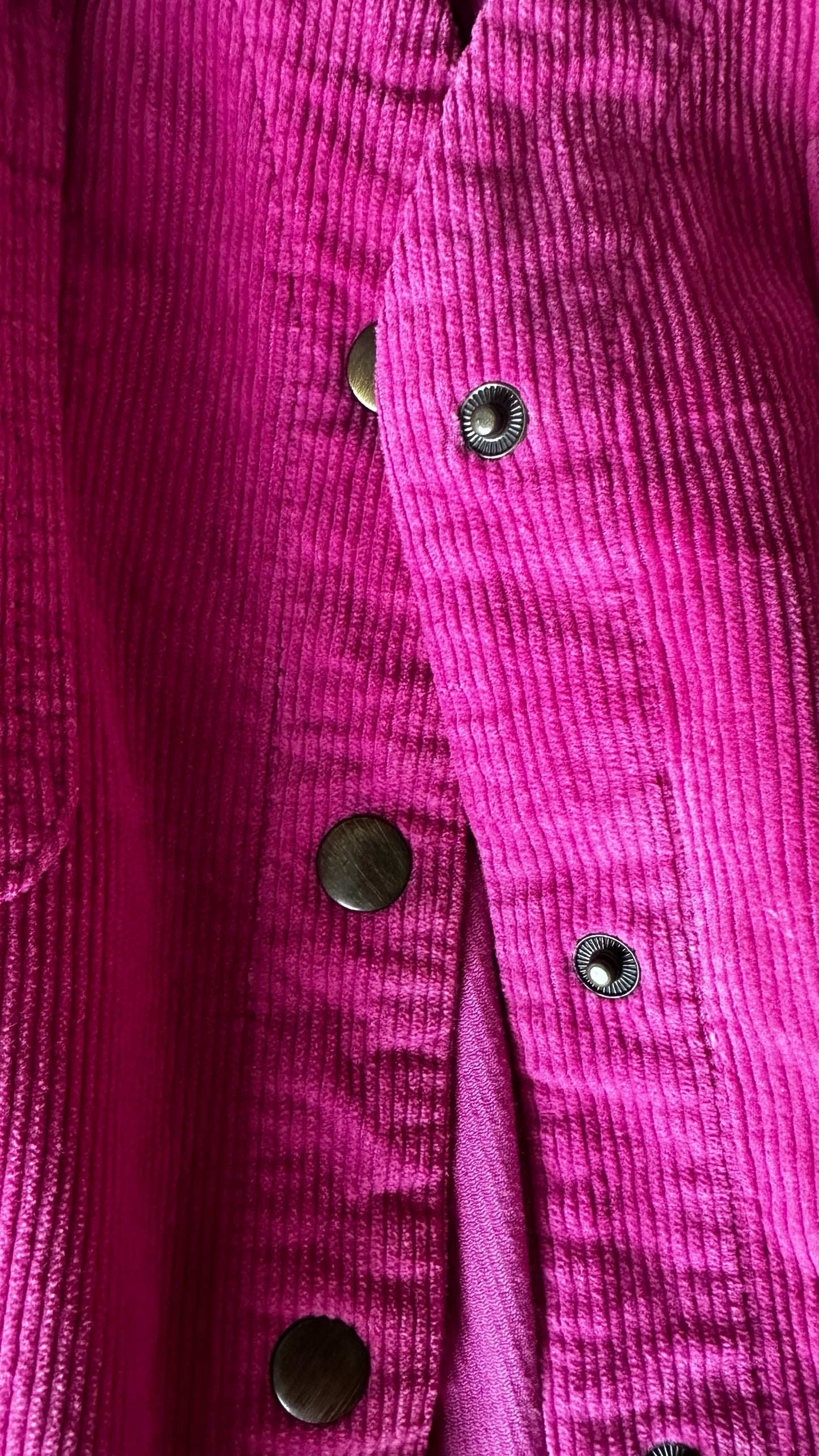 Oliver bonas pink corduroy cotton button up mini dress extra small medium UK 6 14 vgc