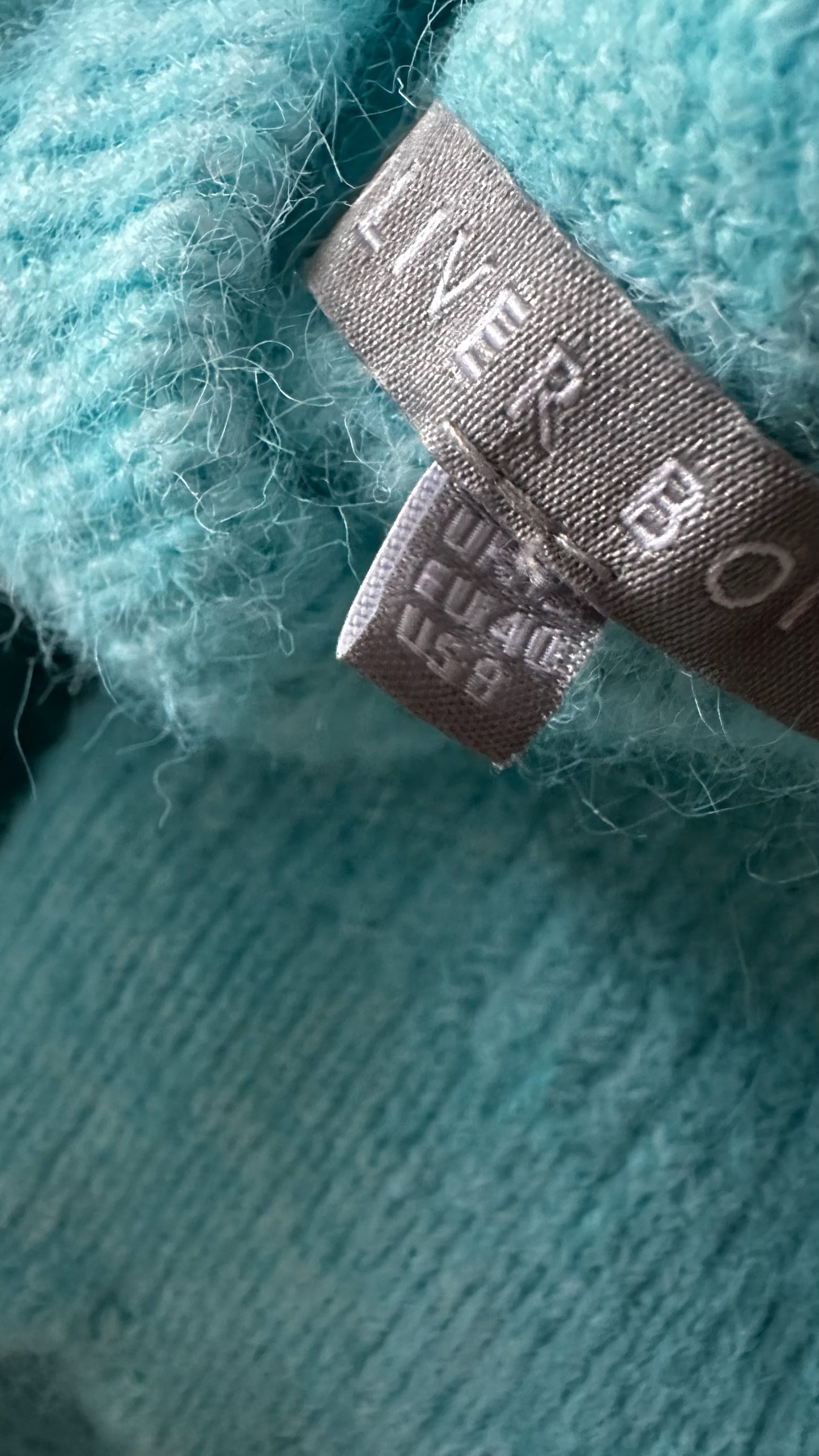 Oliver bonas turquoise scalloped knitted cardigan jumper medium UK 12 vgc