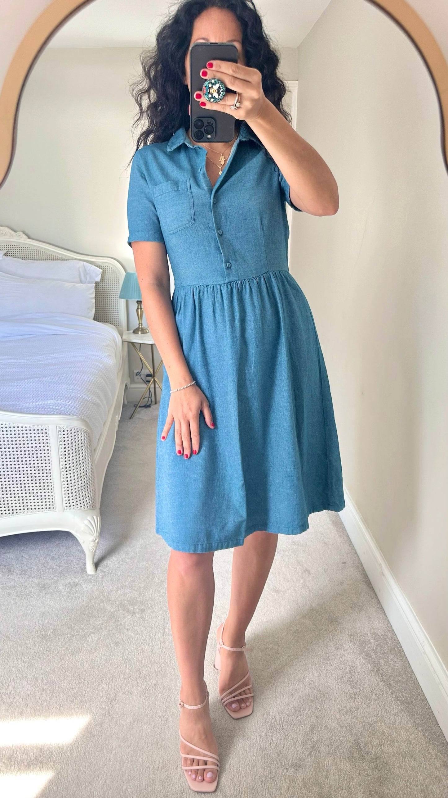 Selected Femme @ Anthropologie denim shirt midi dress small S UK 6 8 vgc