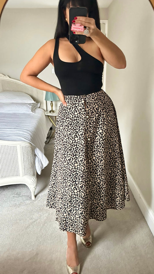 Sister Jane leopard animal print maxi long skirt small S UK 8 new without tags