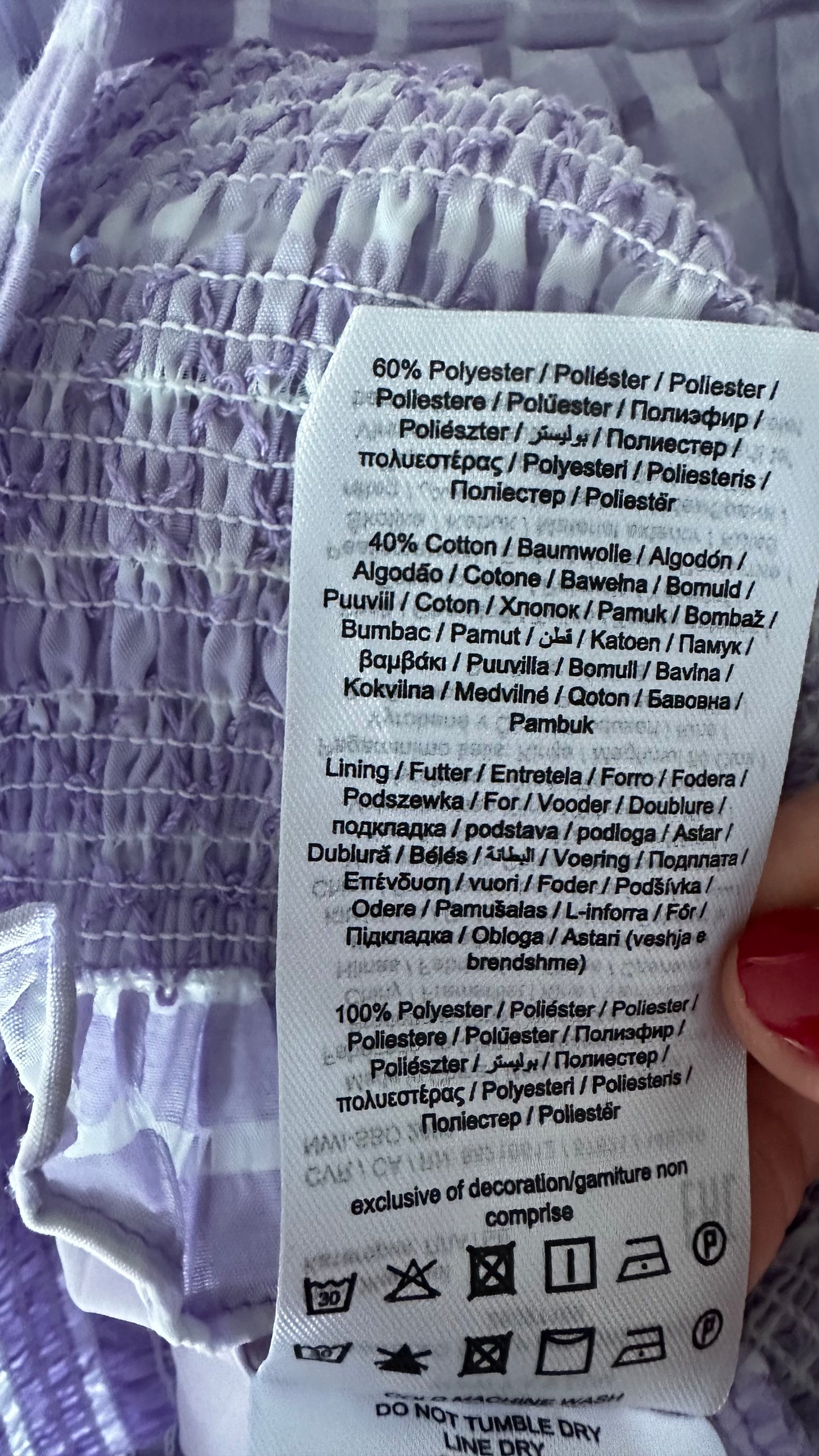 YAS lilac white gingham check midi long maxi dress extra large UK 14-16